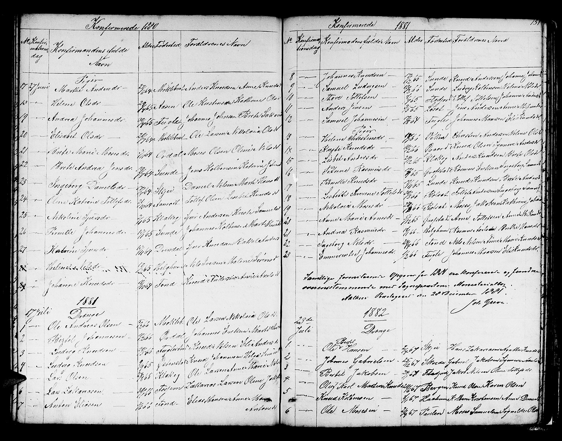 Jølster sokneprestembete, SAB/A-80701/H/Hab/Habb/L0001: Parish register (copy) no. B 1, 1853-1887, p. 157