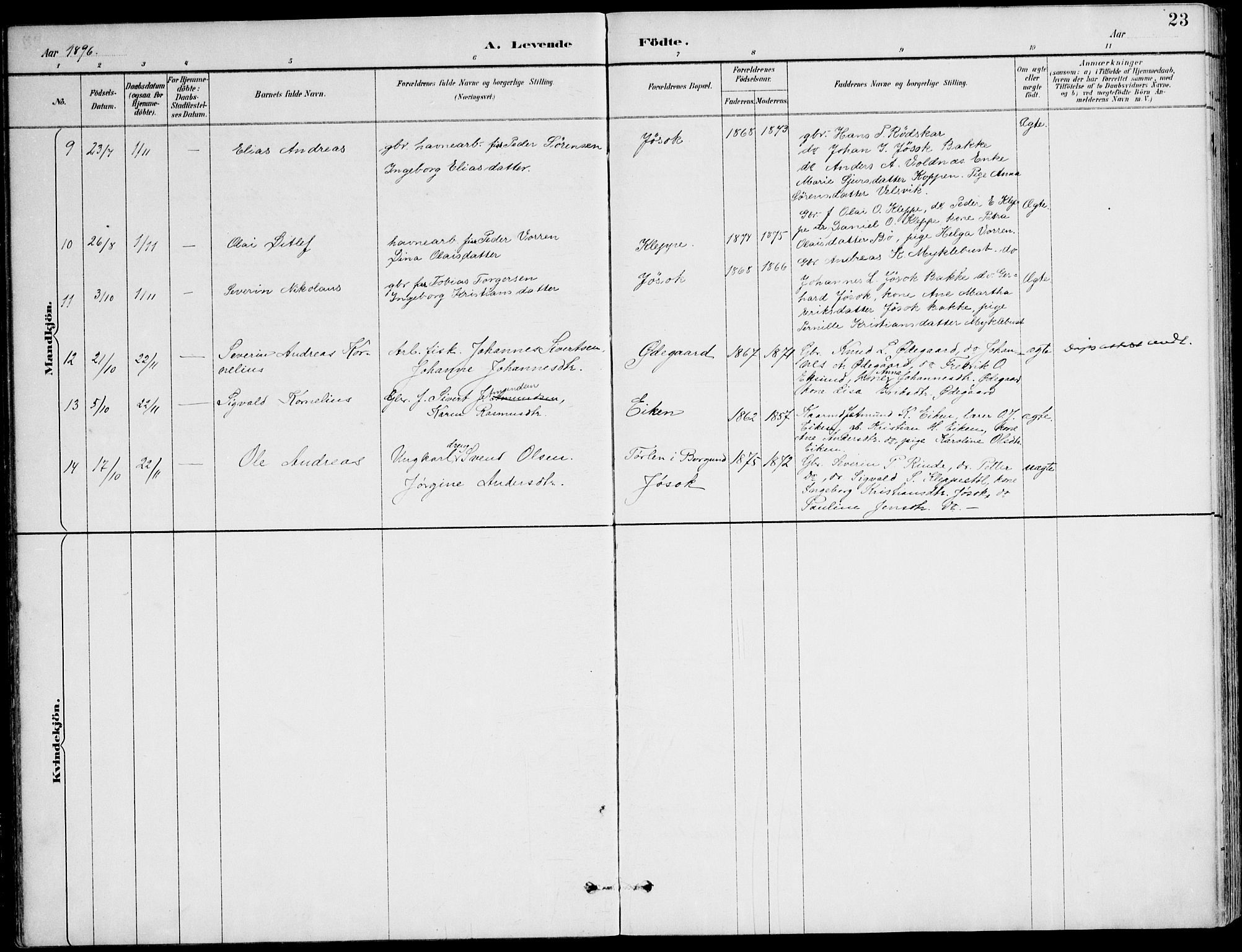 Ministerialprotokoller, klokkerbøker og fødselsregistre - Møre og Romsdal, AV/SAT-A-1454/508/L0095: Parish register (official) no. 508A02, 1887-1920, p. 23