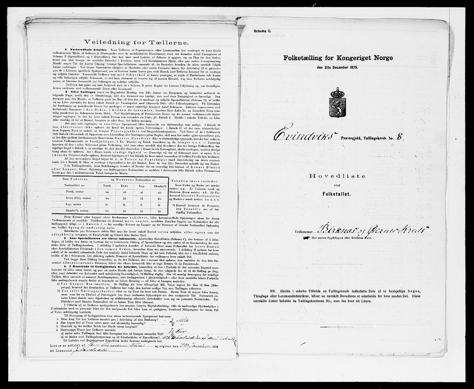 SAB, 1875 census for 1411P Eivindvik, 1875, p. 16