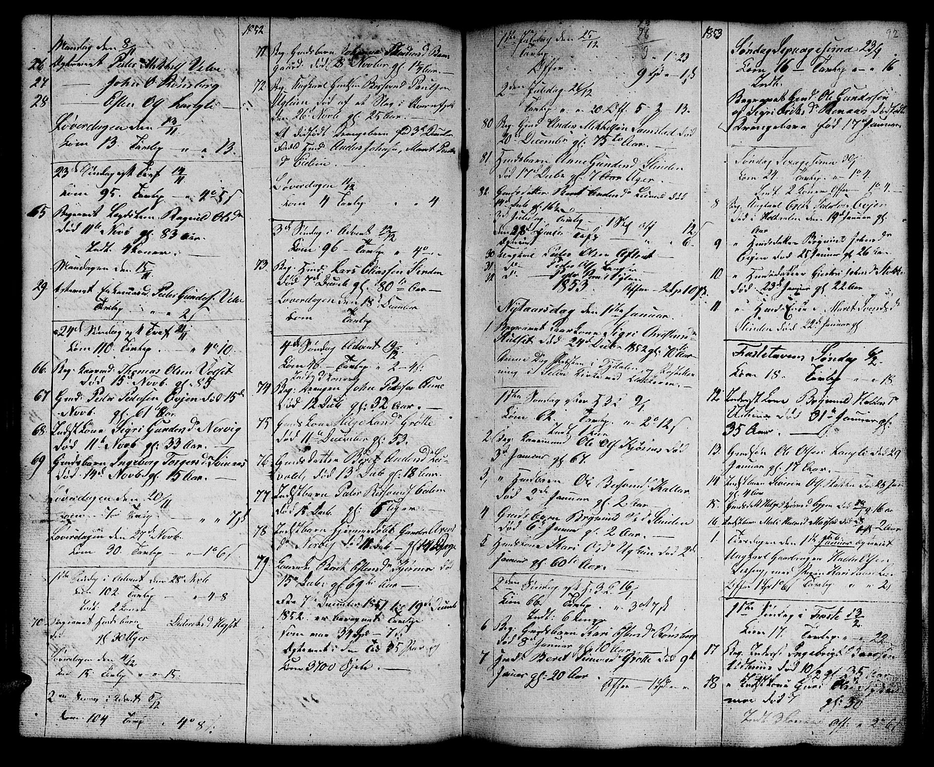 Ministerialprotokoller, klokkerbøker og fødselsregistre - Sør-Trøndelag, SAT/A-1456/695/L1154: Parish register (copy) no. 695C05, 1842-1858, p. 92