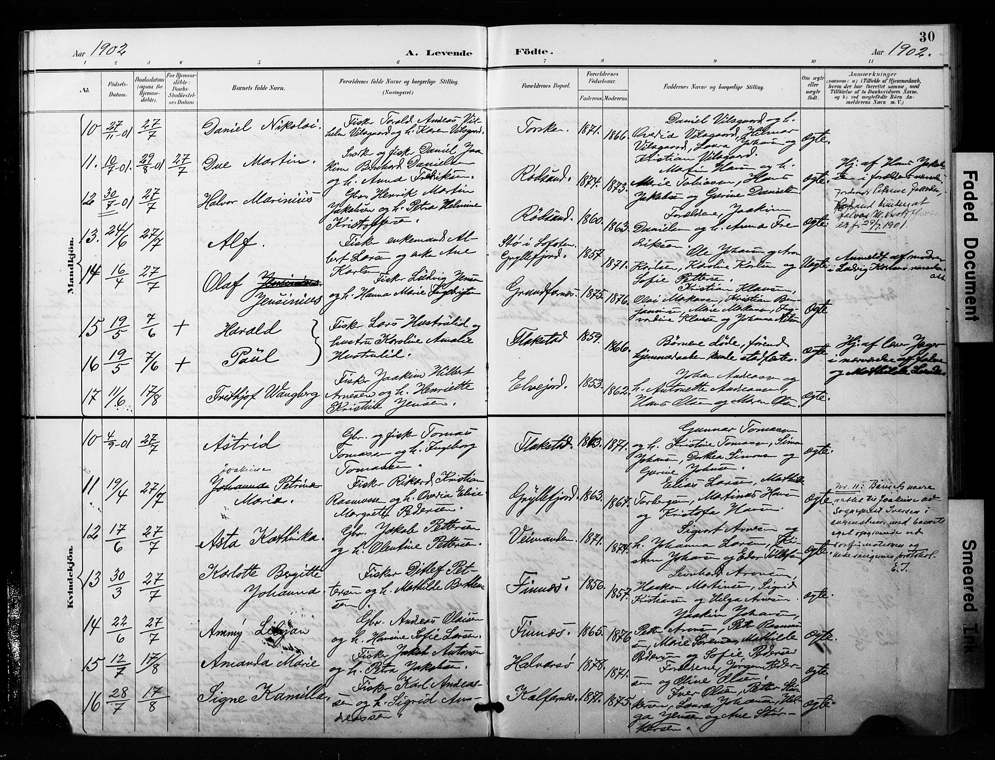 Berg sokneprestkontor, SATØ/S-1318/G/Ga/Gaa/L0006kirke: Parish register (official) no. 6, 1894-1904, p. 30
