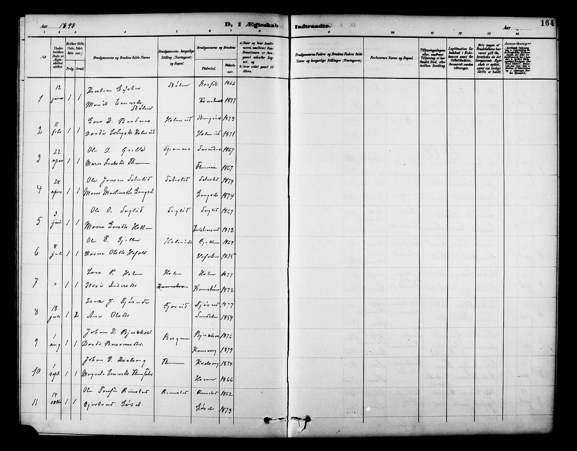 Ministerialprotokoller, klokkerbøker og fødselsregistre - Møre og Romsdal, AV/SAT-A-1454/586/L0992: Parish register (copy) no. 586C03, 1892-1909, p. 164