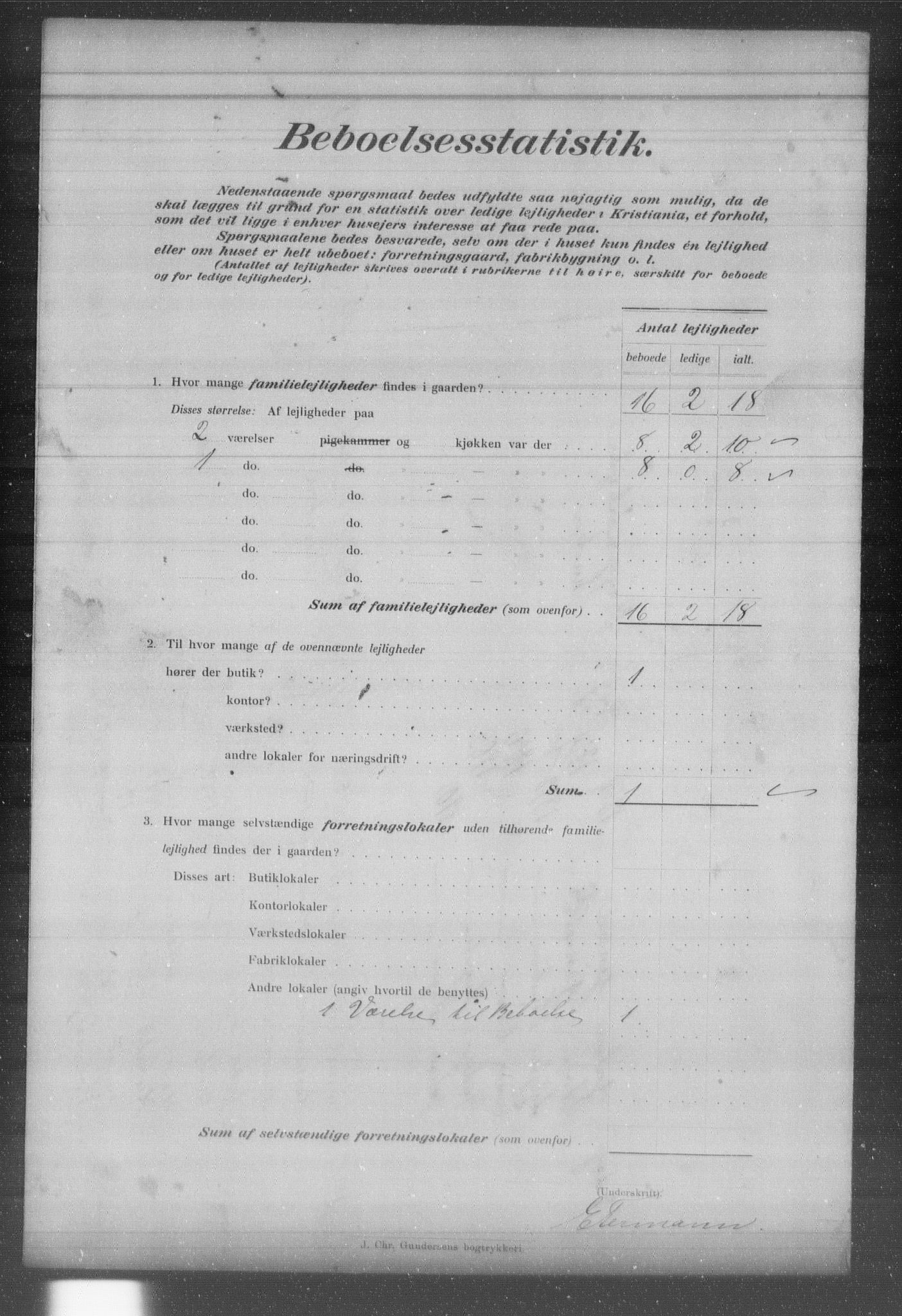 OBA, Municipal Census 1903 for Kristiania, 1903, p. 3669