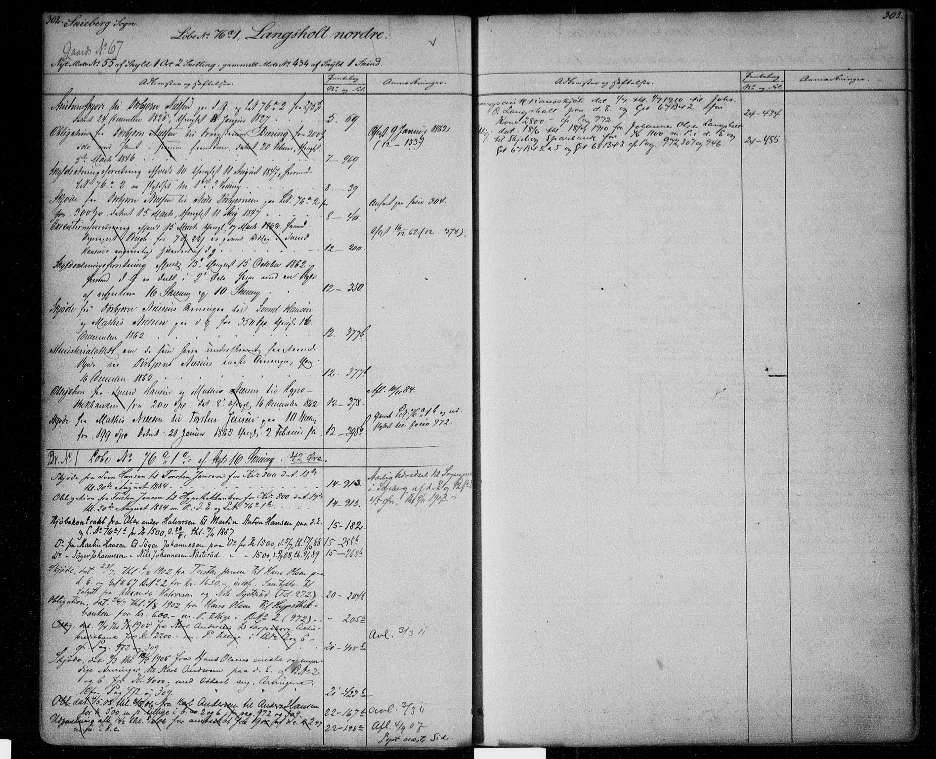 Idd og Marker sorenskriveri, AV/SAO-A-10283/G/Ga/Gac/L0002: Mortgage register no. II 2, 1848-1911, p. 302-303