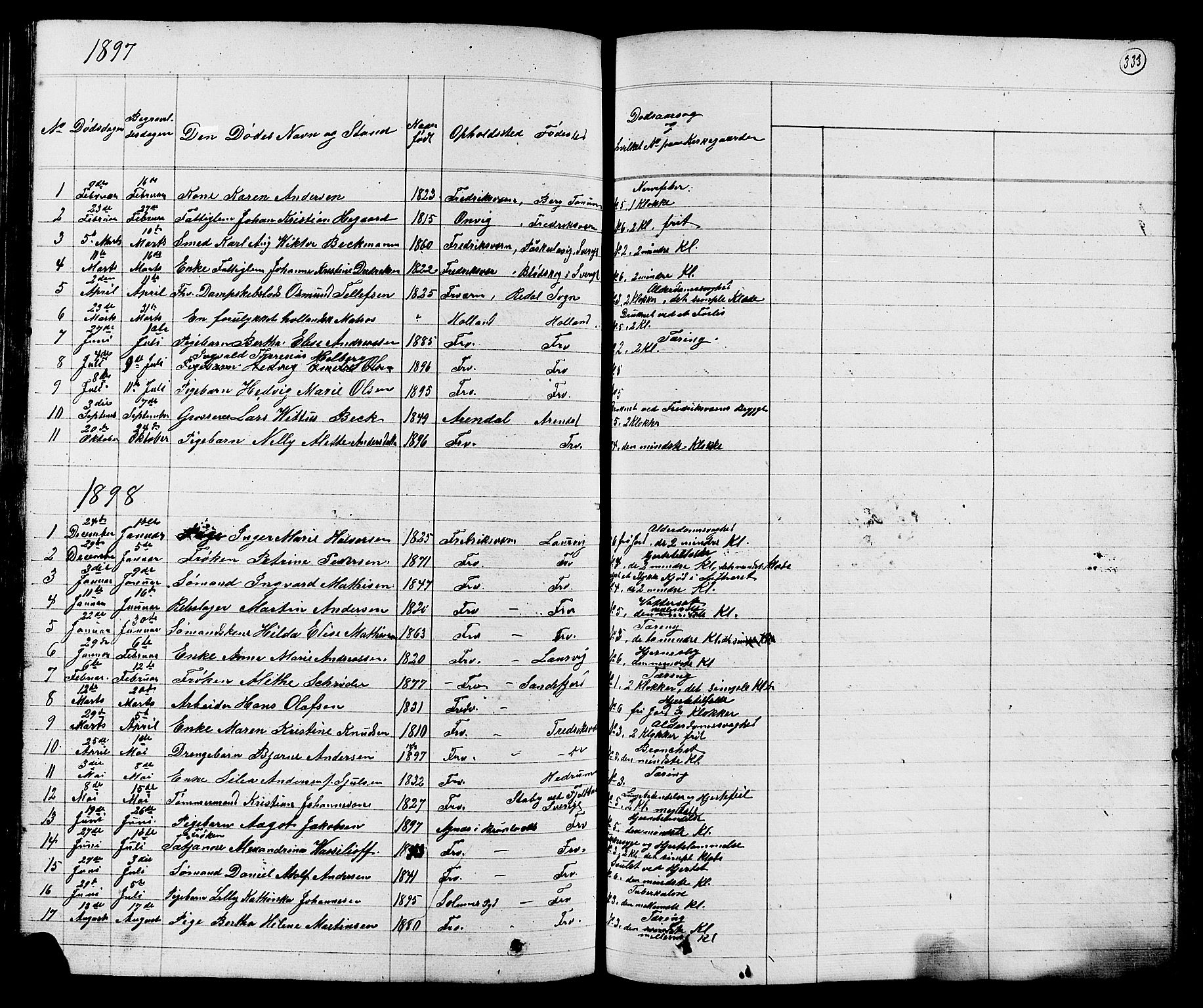 Stavern kirkebøker, SAKO/A-318/G/Ga/L0002: Parish register (copy) no. 2, 1839-1909, p. 333