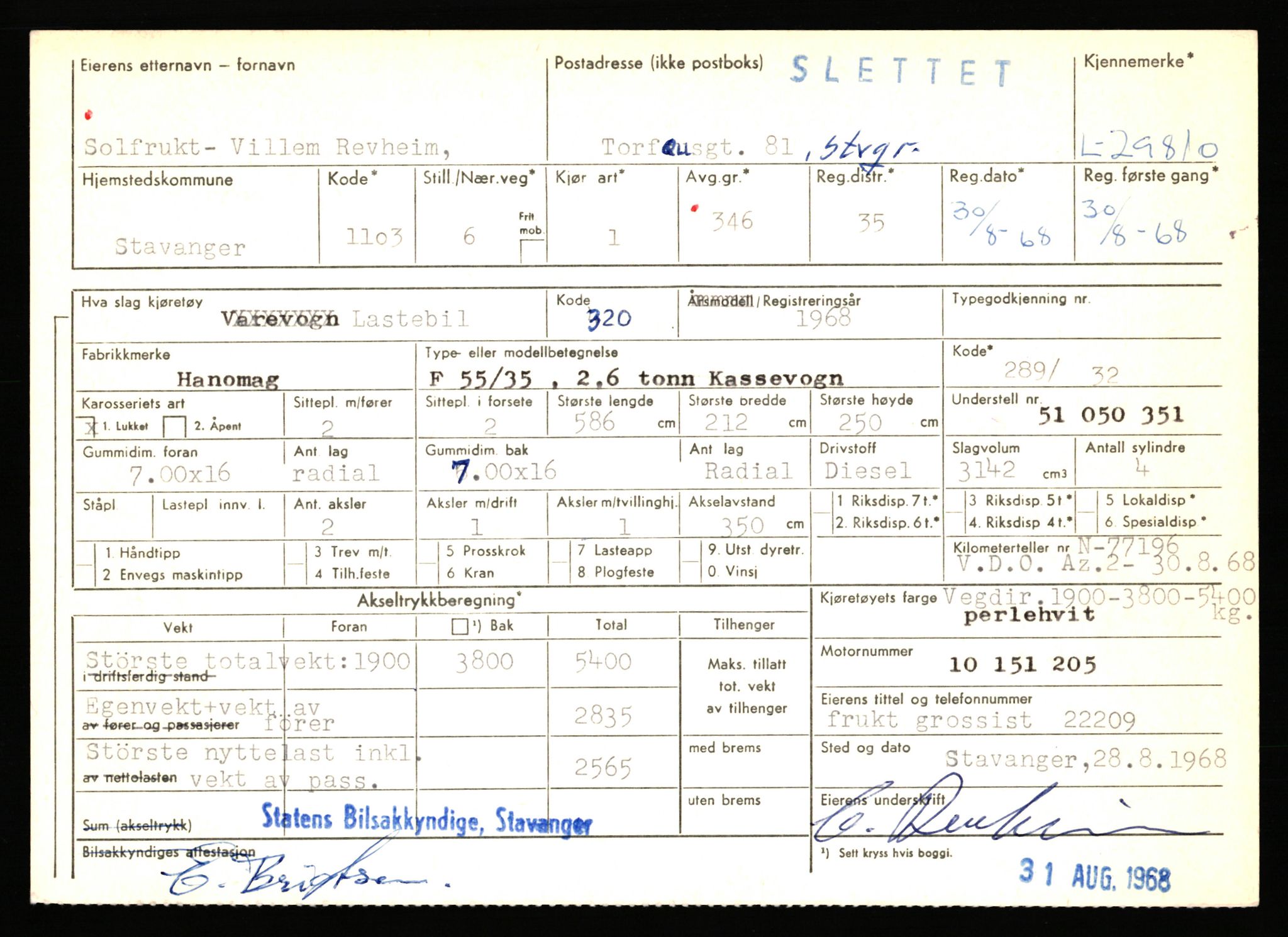 Stavanger trafikkstasjon, AV/SAST-A-101942/0/F/L0048: L-29100 - L-29899, 1930-1971, p. 1901