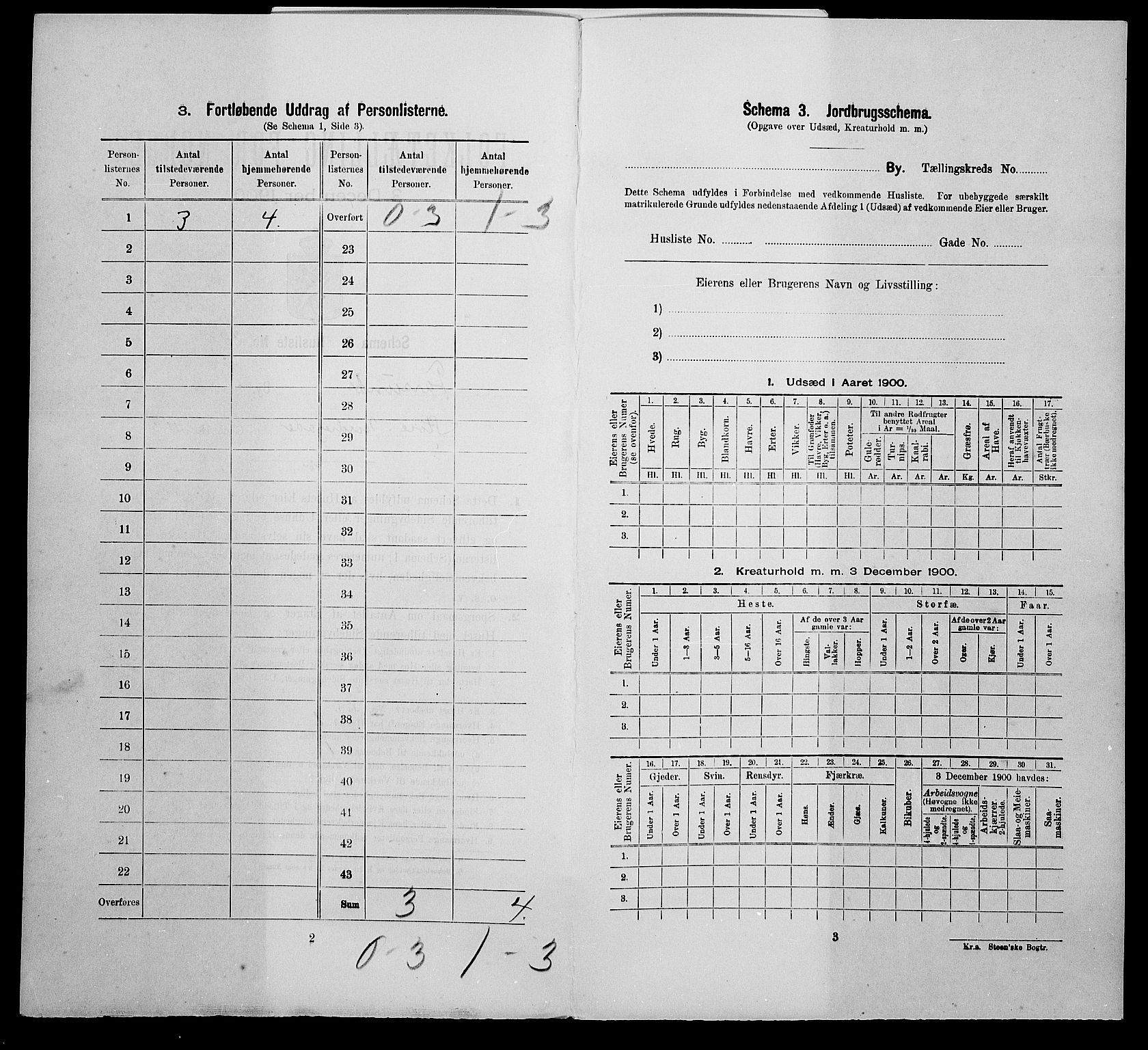 SAK, 1900 census for Farsund, 1900, p. 107