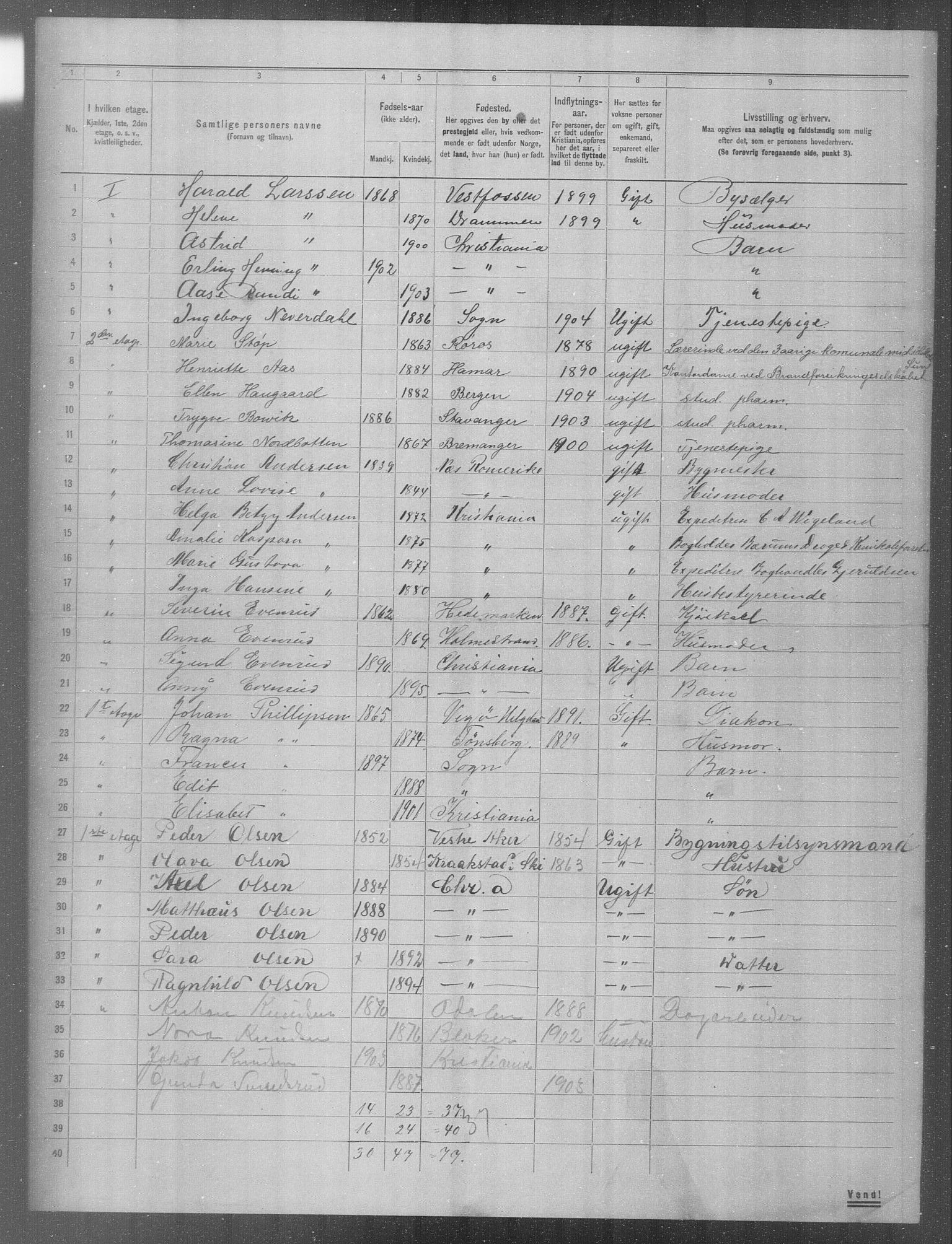 OBA, Municipal Census 1904 for Kristiania, 1904, p. 2669