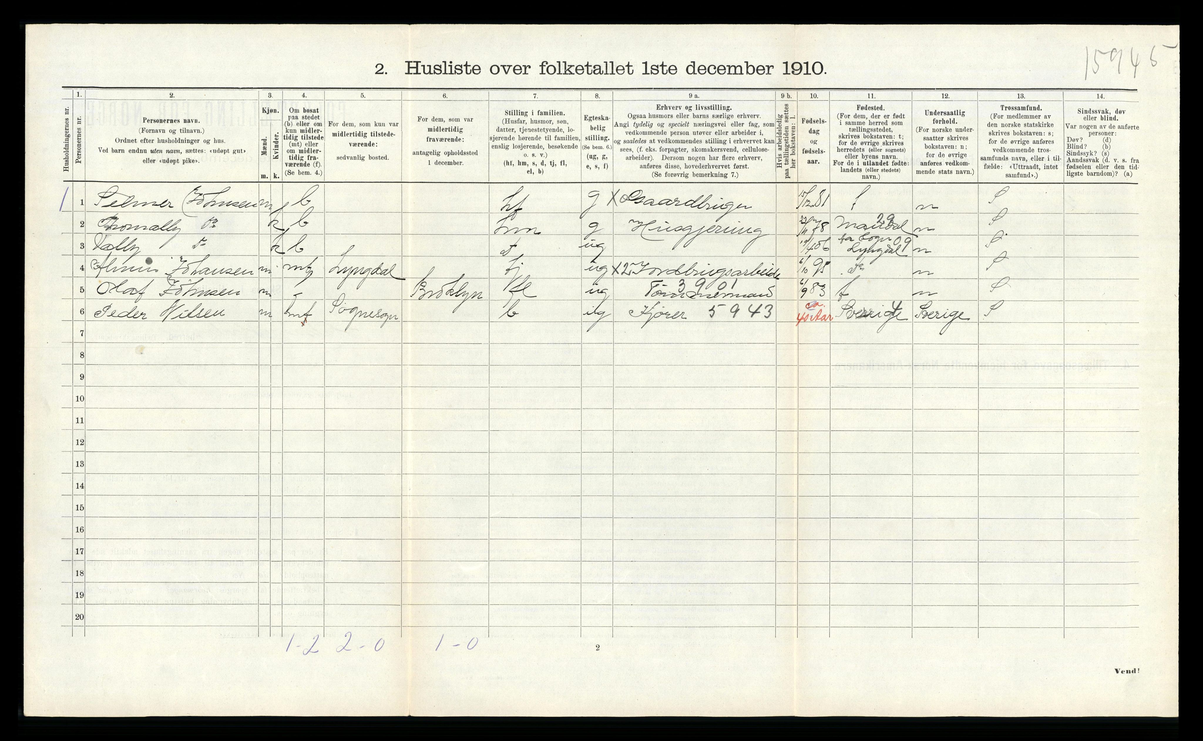 RA, 1910 census for Halse og Harkmark, 1910, p. 333
