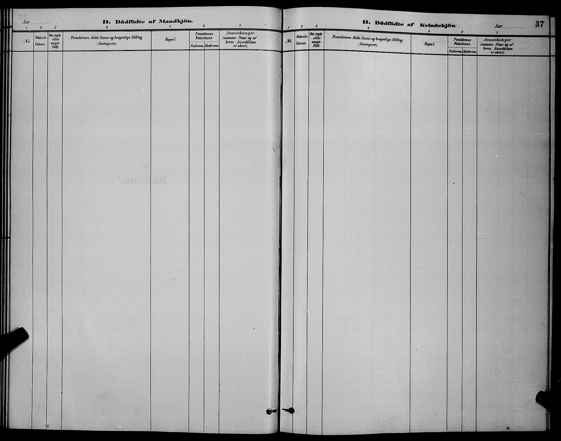 Ministerialprotokoller, klokkerbøker og fødselsregistre - Møre og Romsdal, SAT/A-1454/519/L0263: Parish register (copy) no. 519C04, 1885-1892, p. 37
