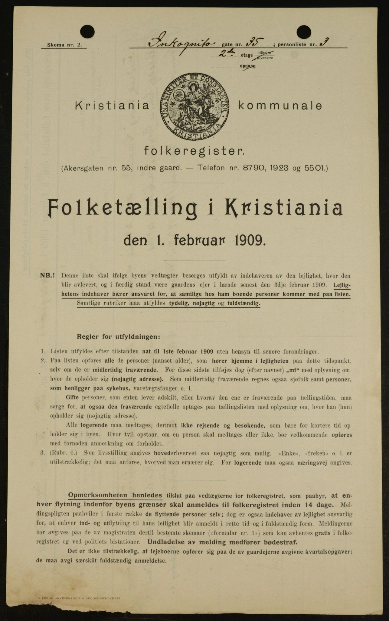 OBA, Municipal Census 1909 for Kristiania, 1909, p. 40514