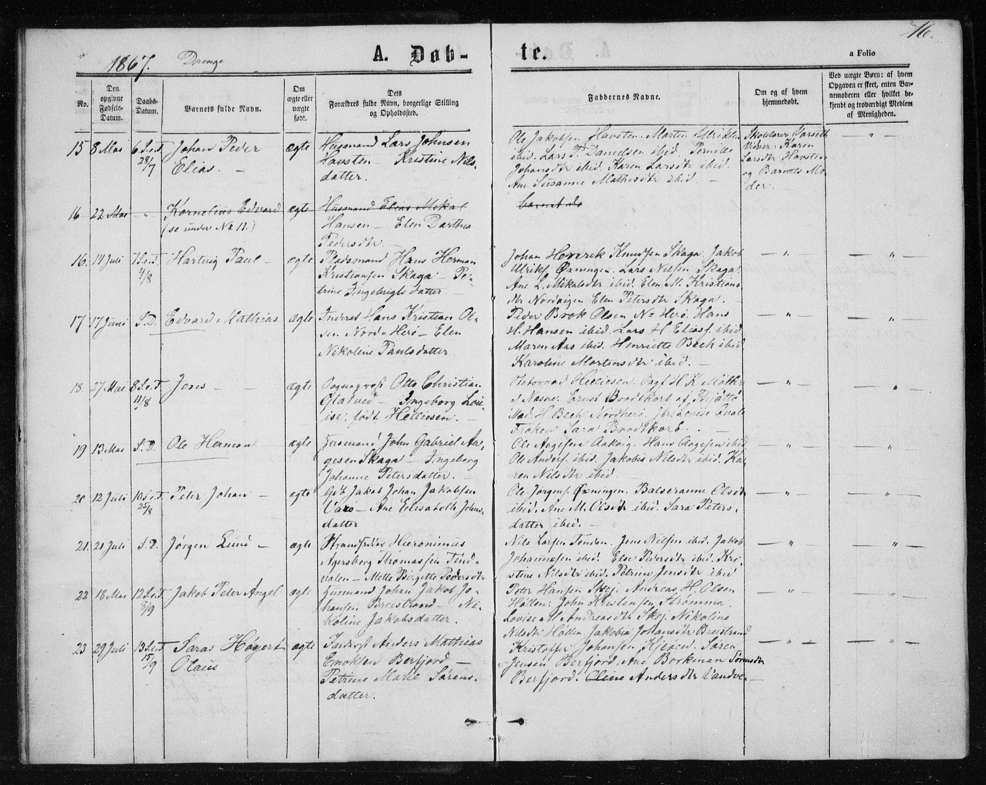 Ministerialprotokoller, klokkerbøker og fødselsregistre - Nordland, AV/SAT-A-1459/834/L0505: Parish register (official) no. 834A03, 1862-1871, p. 16