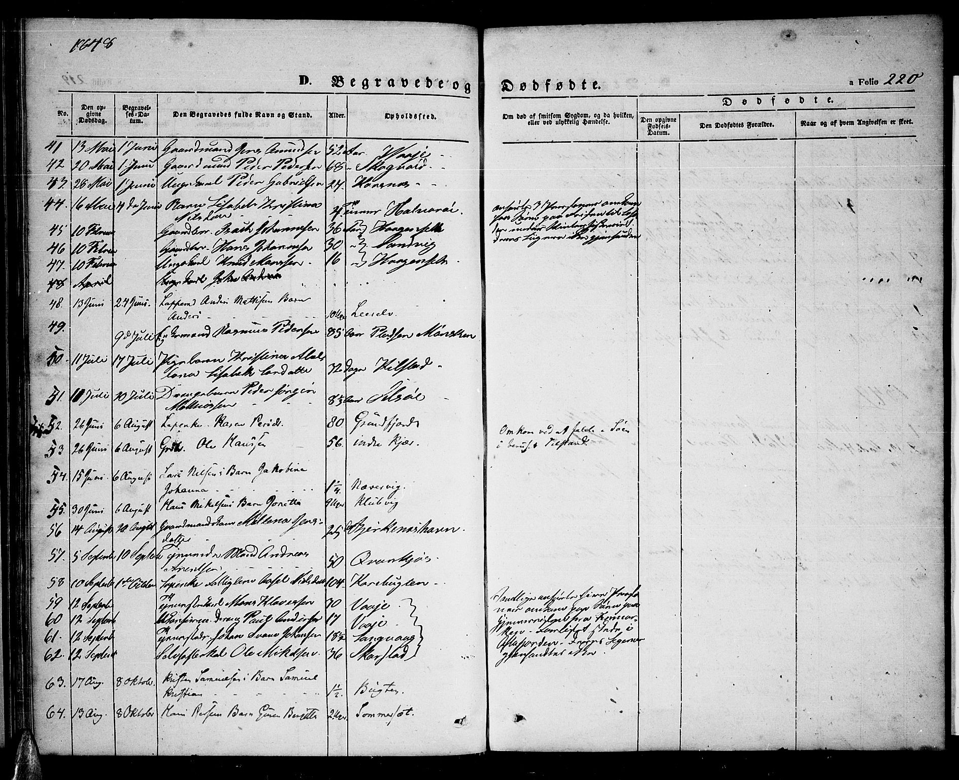 Ministerialprotokoller, klokkerbøker og fødselsregistre - Nordland, AV/SAT-A-1459/872/L1045: Parish register (copy) no. 872C01, 1840-1851, p. 220