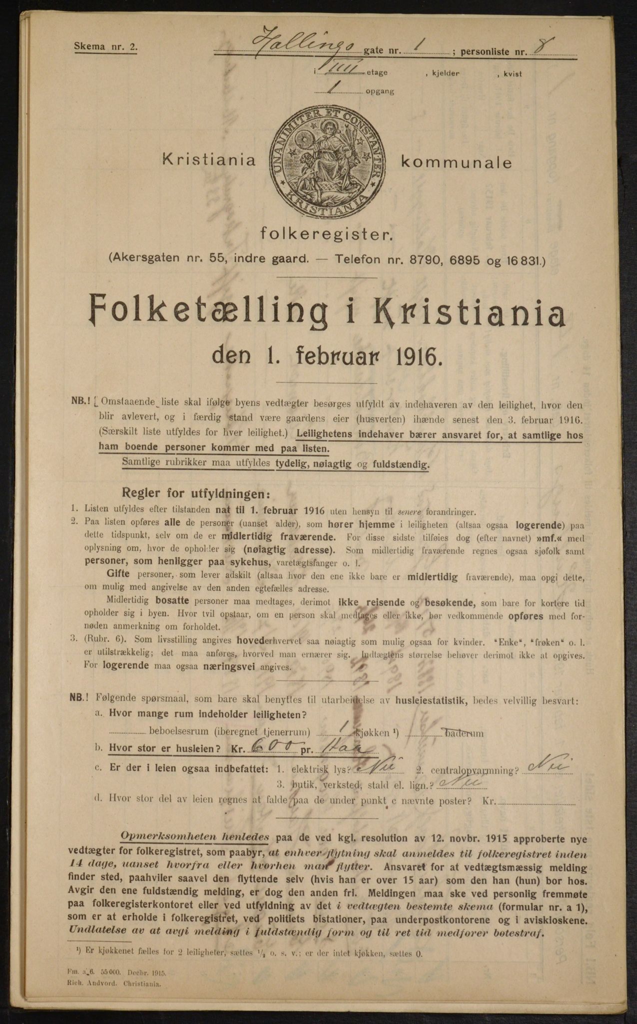 OBA, Municipal Census 1916 for Kristiania, 1916, p. 34600