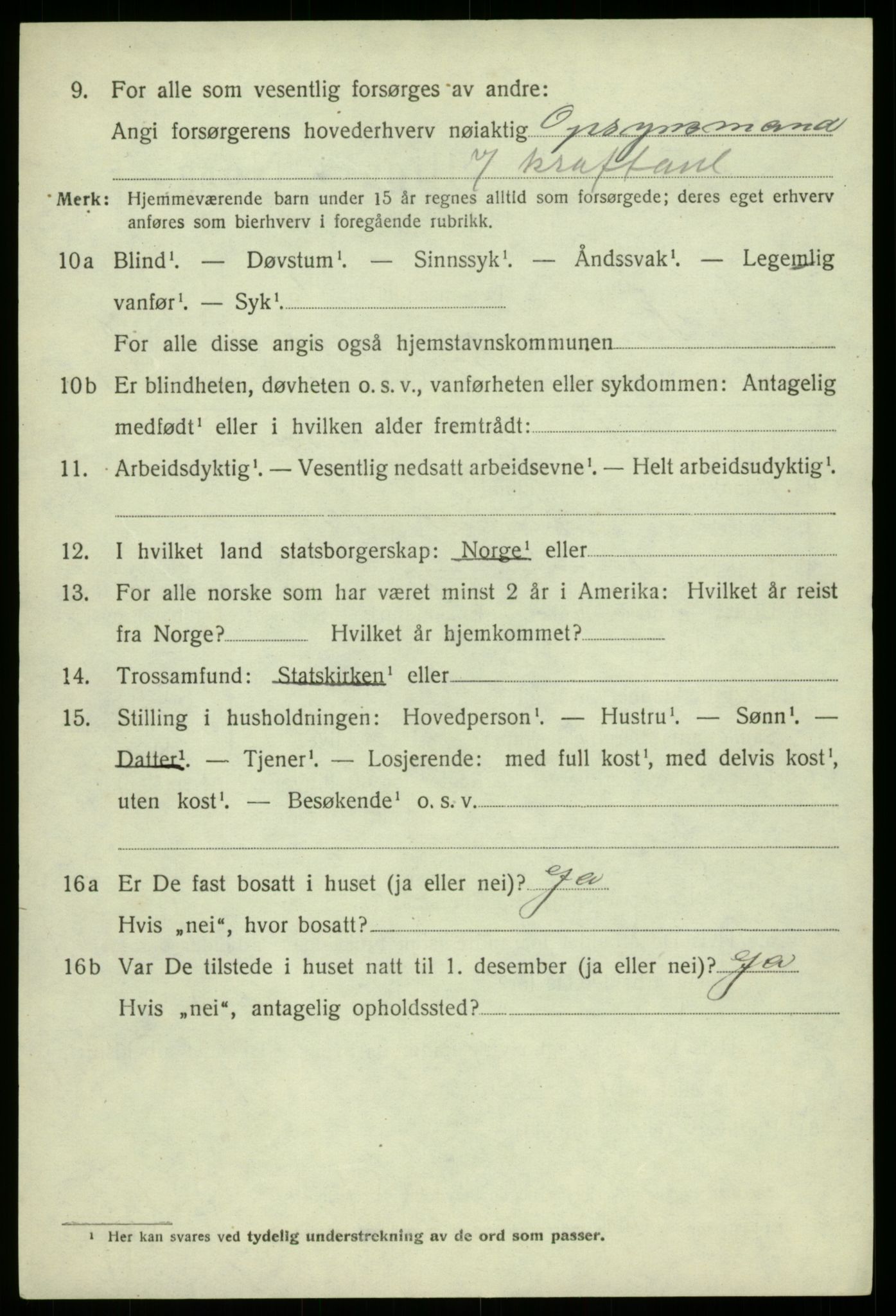 SAB, 1920 census for Samnanger, 1920, p. 3850