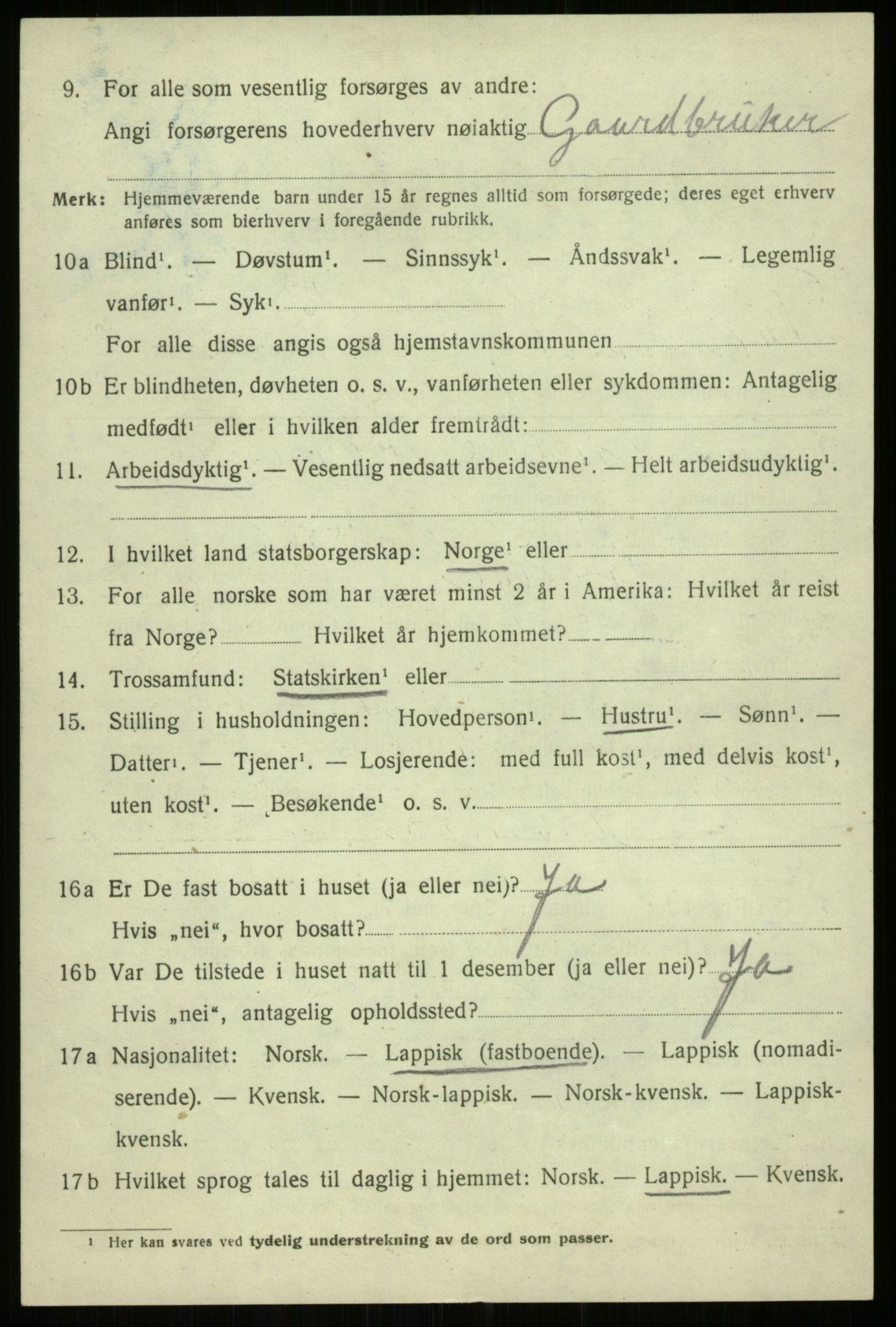 SATØ, 1920 census for Trondenes, 1920, p. 4396