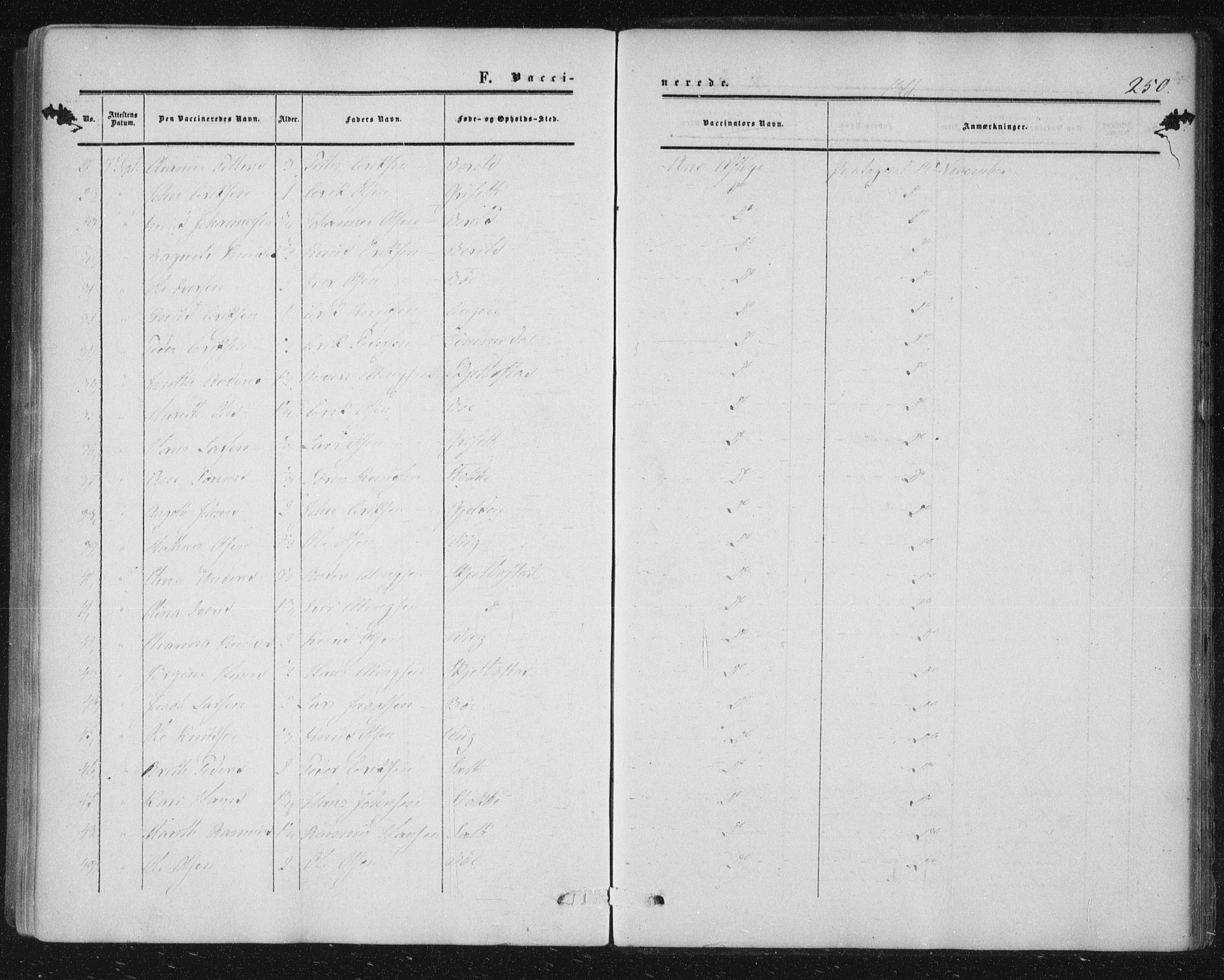 Ministerialprotokoller, klokkerbøker og fødselsregistre - Møre og Romsdal, AV/SAT-A-1454/543/L0562: Parish register (official) no. 543A02, 1854-1884, p. 250