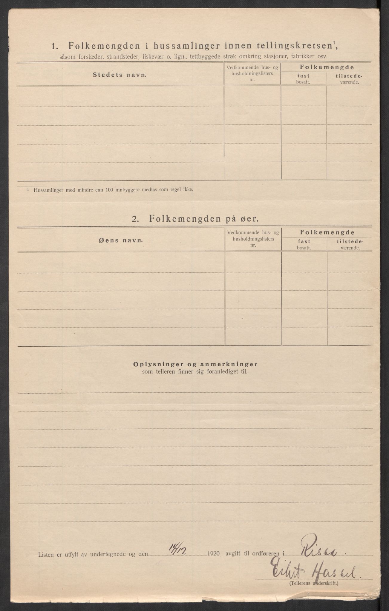 SAT, 1920 census for Rissa, 1920, p. 8