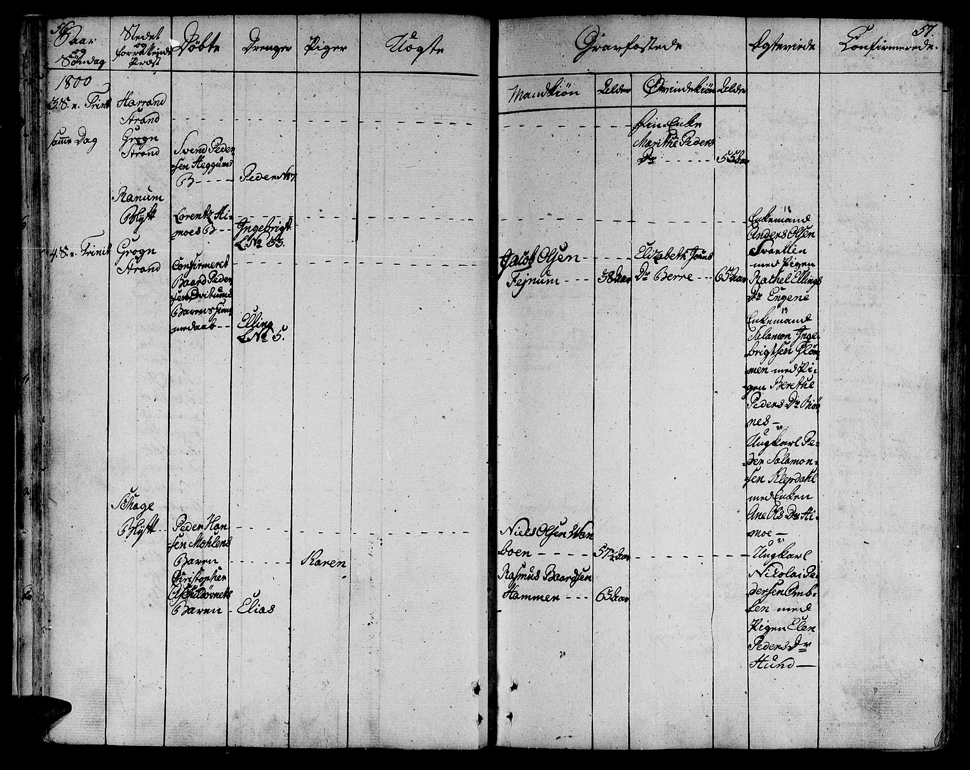 Ministerialprotokoller, klokkerbøker og fødselsregistre - Nord-Trøndelag, AV/SAT-A-1458/764/L0545: Parish register (official) no. 764A05, 1799-1816, p. 56-57