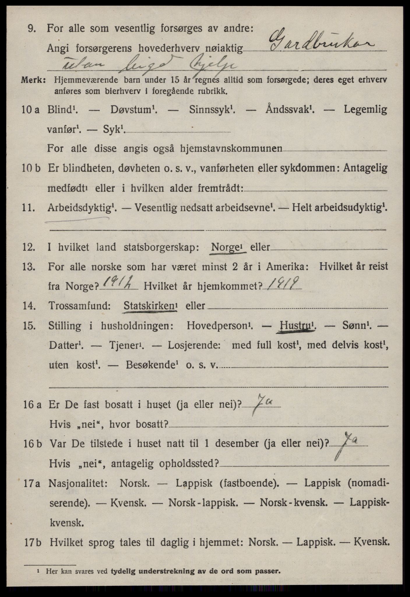 SAT, 1920 census for Hølonda, 1920, p. 2348