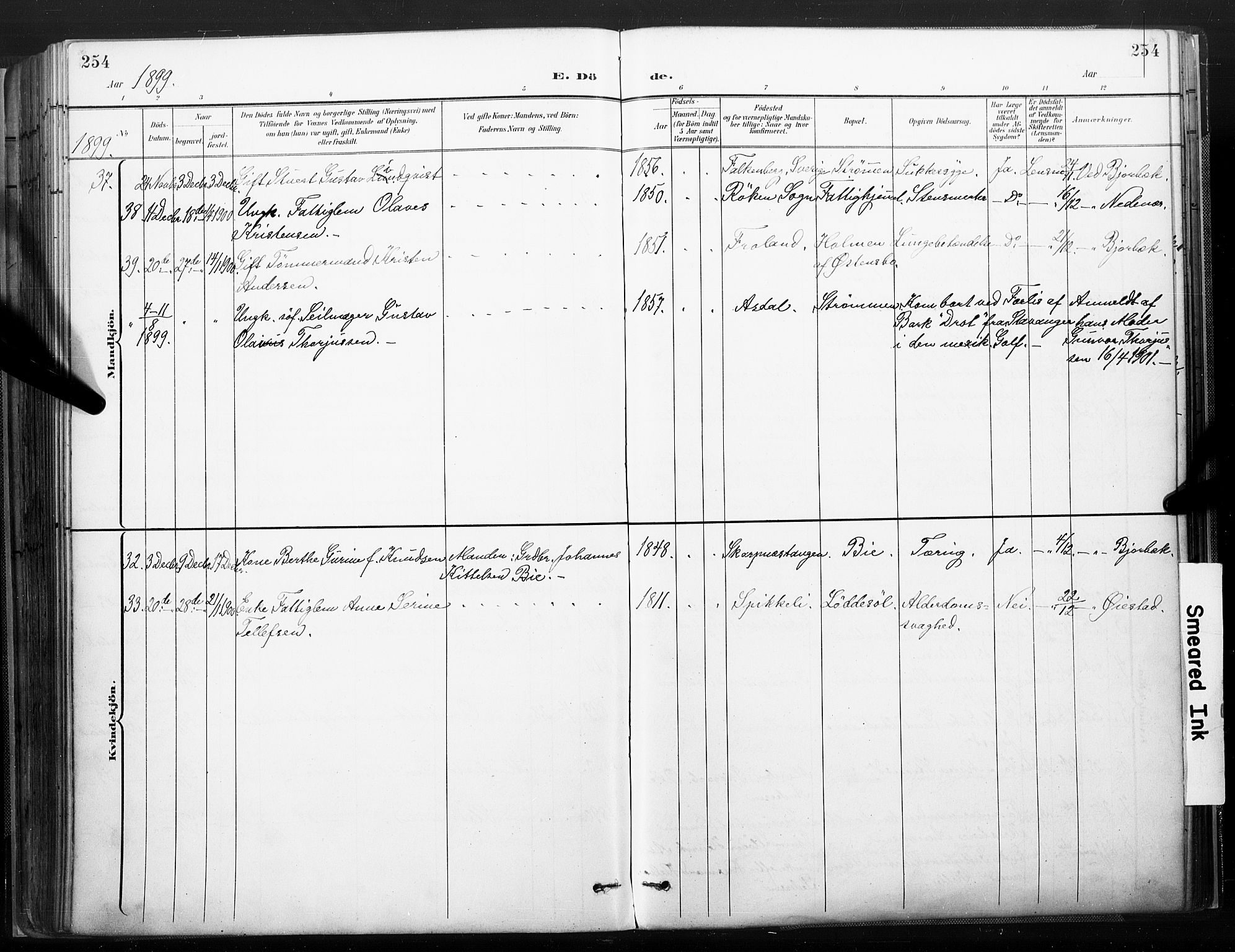 Øyestad sokneprestkontor, AV/SAK-1111-0049/F/Fa/L0018: Parish register (official) no. A 18, 1897-1907, p. 254