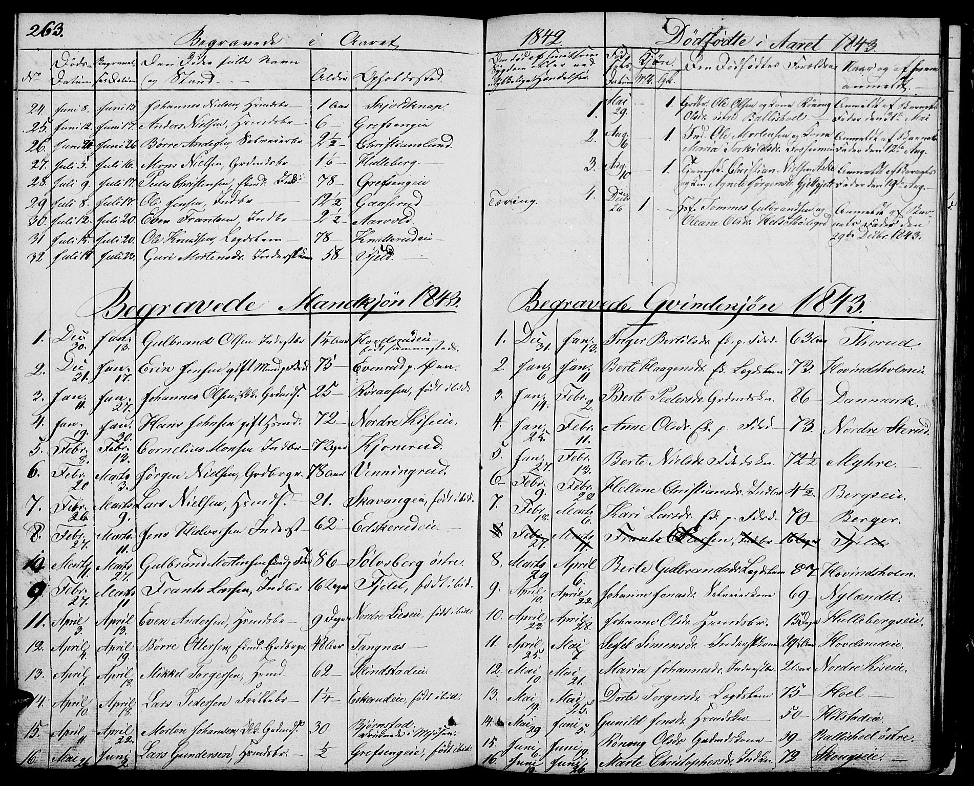 Nes prestekontor, Hedmark, SAH/PREST-020/L/La/L0004: Parish register (copy) no. 4, 1832-1861, p. 263