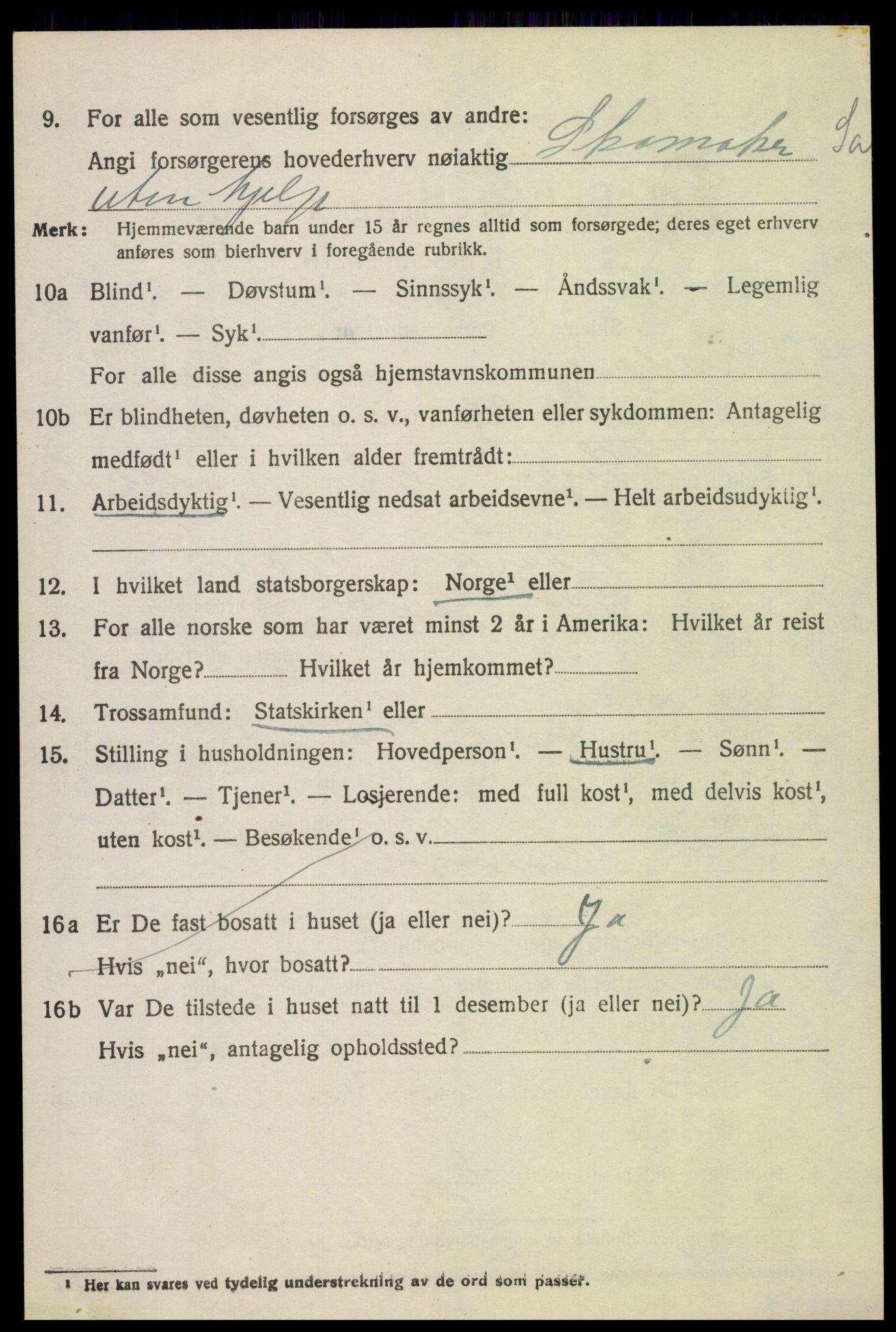 SAH, 1920 census for Fåberg, 1920, p. 7103