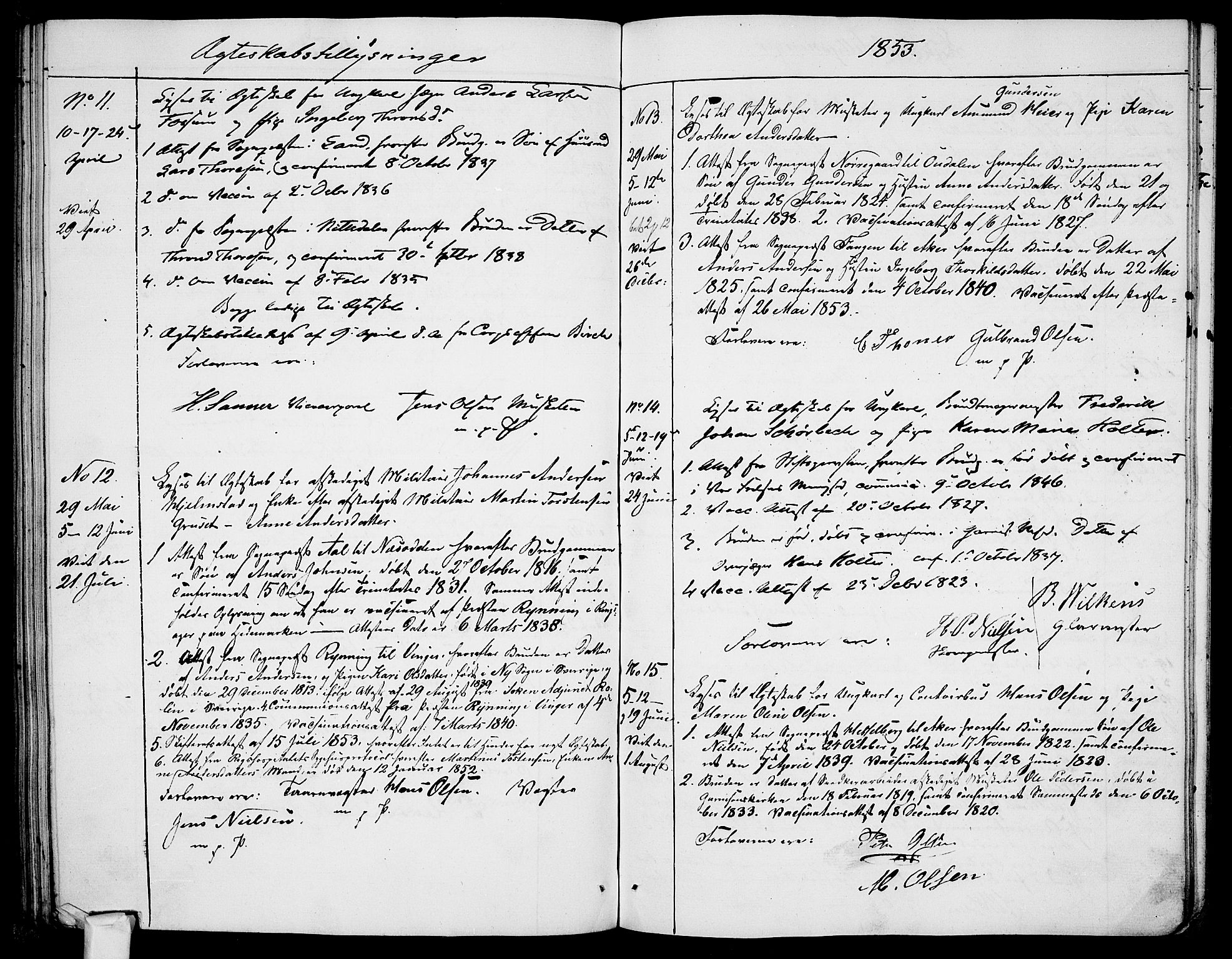 Garnisonsmenigheten Kirkebøker, AV/SAO-A-10846/H/Ha/L0005: Banns register no. I 5, 1844-1856