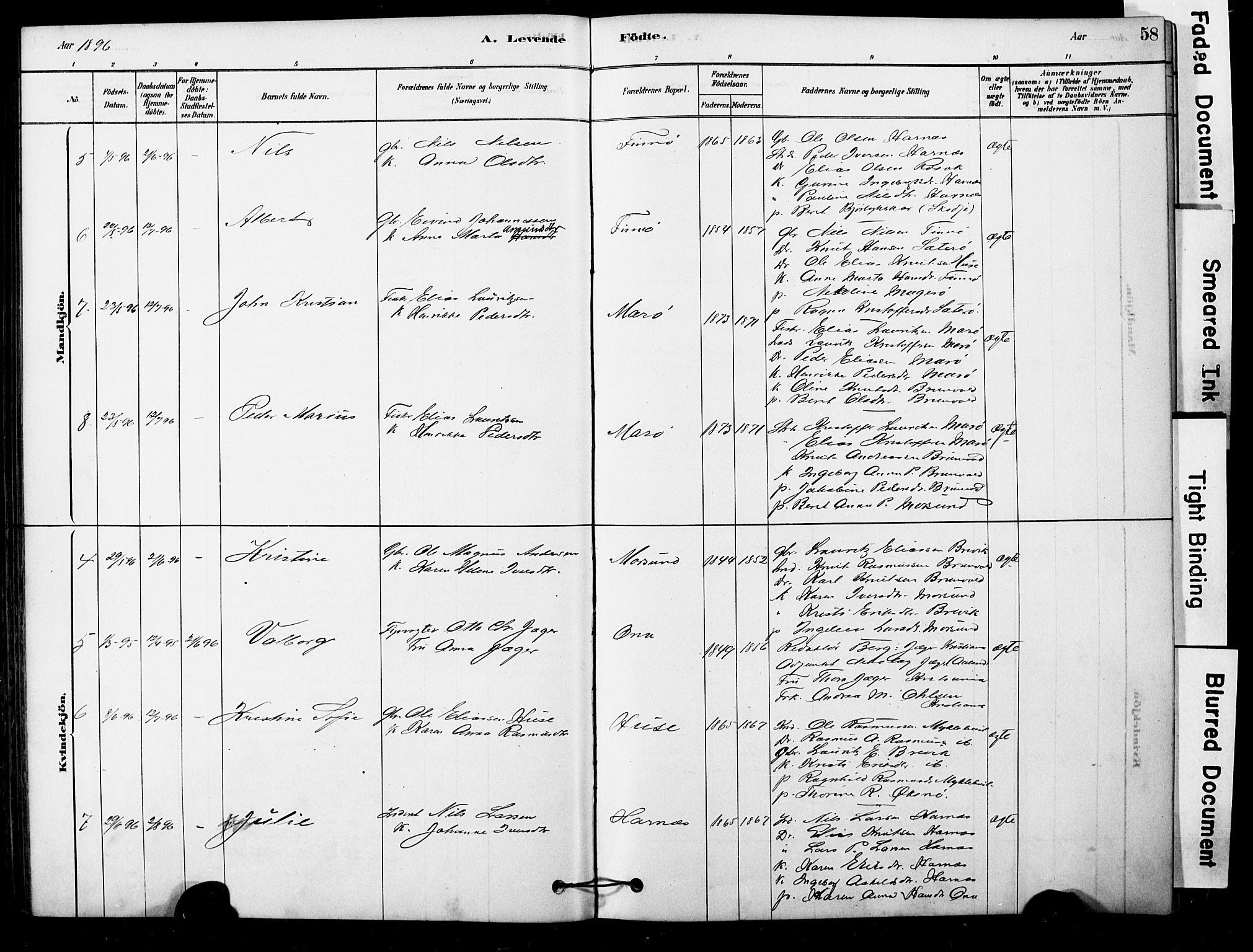 Ministerialprotokoller, klokkerbøker og fødselsregistre - Møre og Romsdal, AV/SAT-A-1454/561/L0729: Parish register (official) no. 561A03, 1878-1900, p. 58