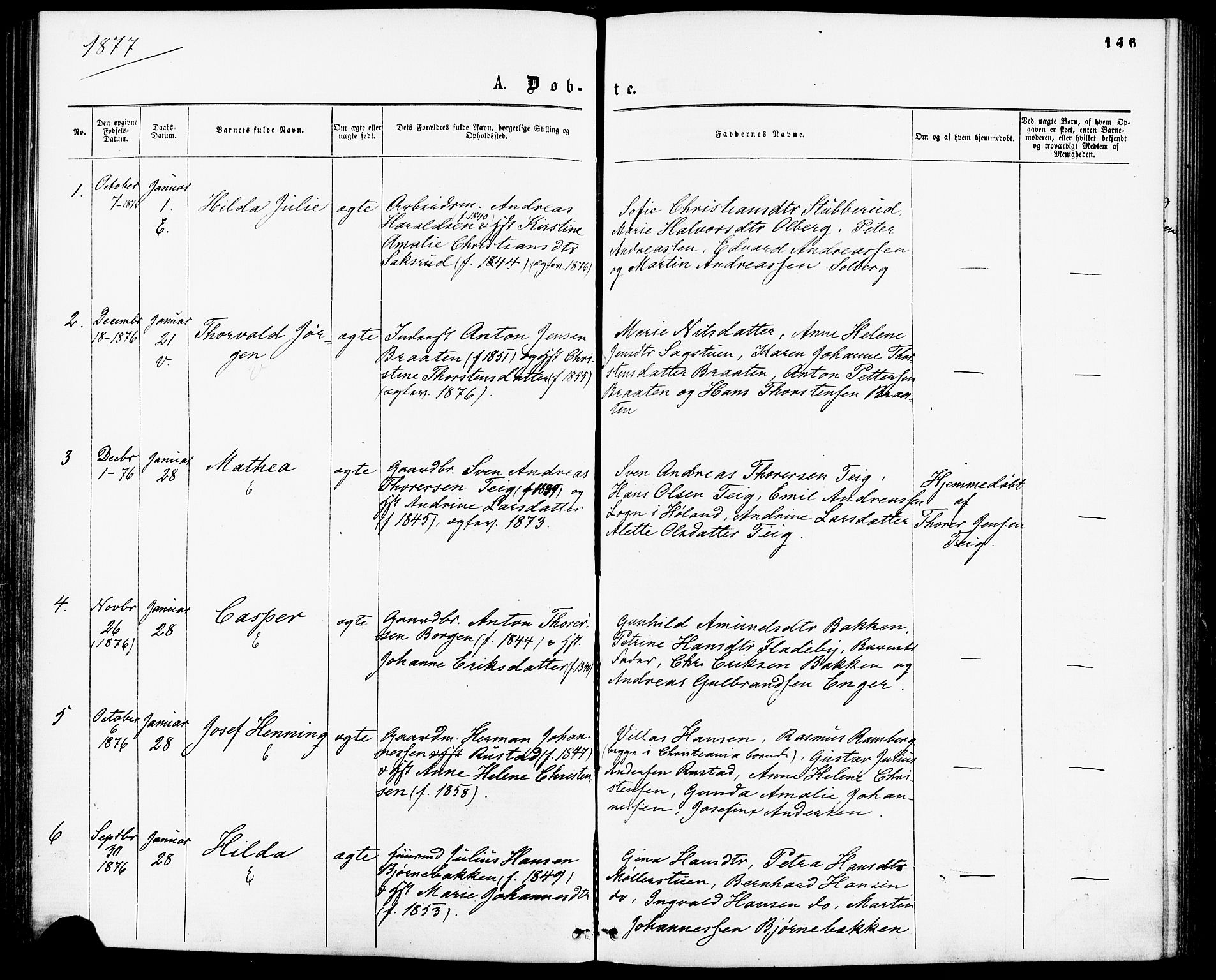 Enebakk prestekontor Kirkebøker, AV/SAO-A-10171c/F/Fa/L0011: Parish register (official) no. I 11, 1862-1882, p. 146