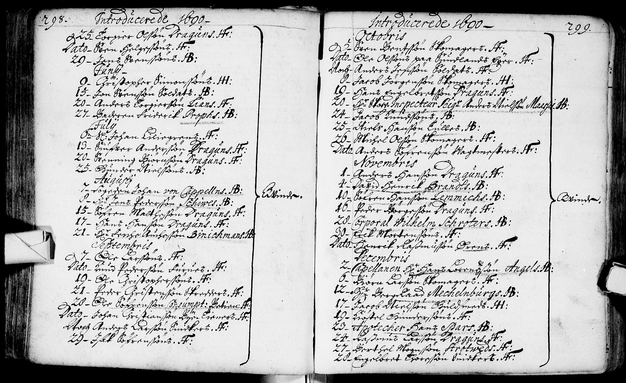 Bragernes kirkebøker, AV/SAKO-A-6/F/Fa/L0002: Parish register (official) no. I 2, 1680-1705, p. 298-299