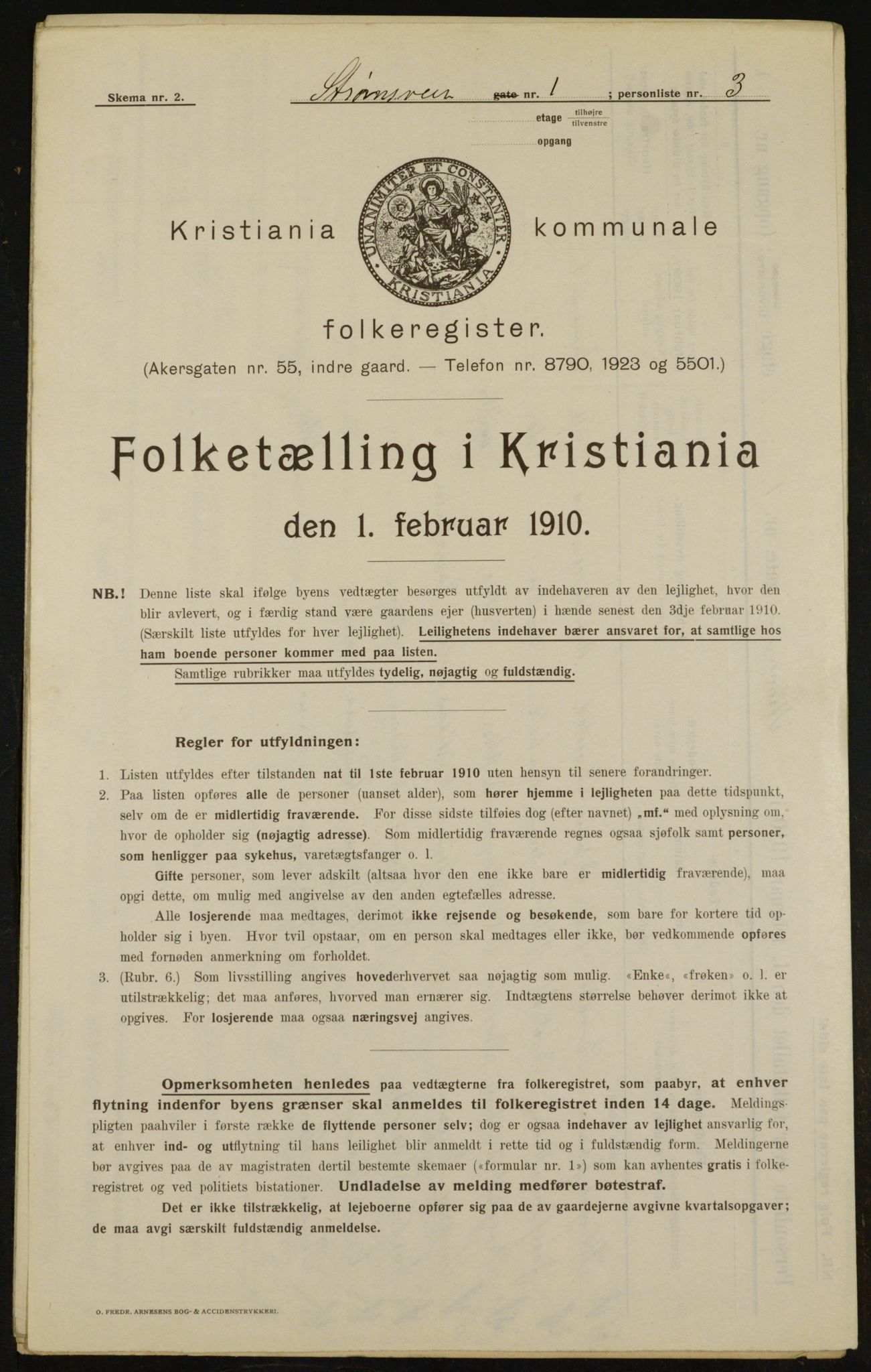 OBA, Municipal Census 1910 for Kristiania, 1910, p. 98656