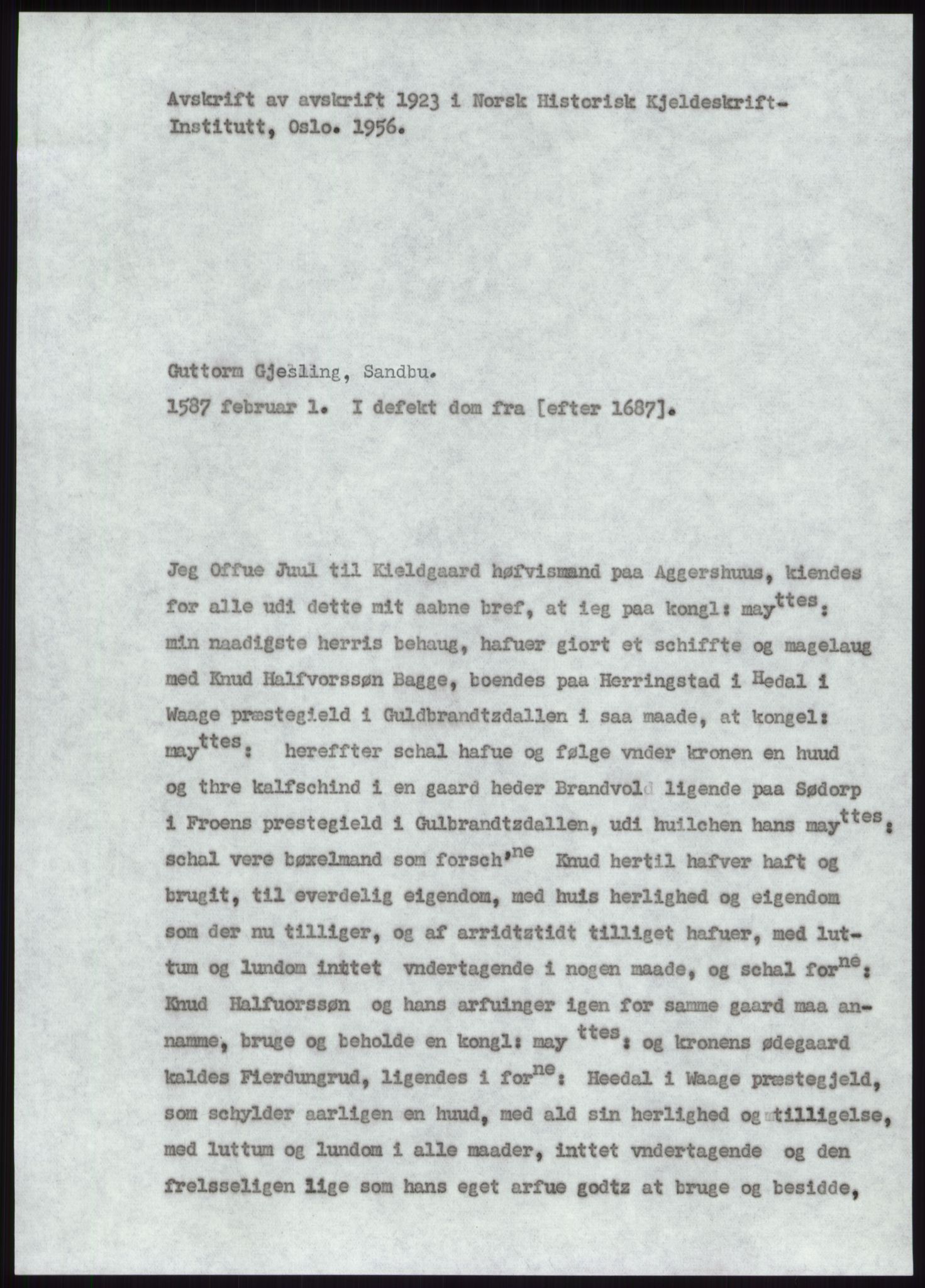 Samlinger til kildeutgivelse, Diplomavskriftsamlingen, AV/RA-EA-4053/H/Ha, p. 3382