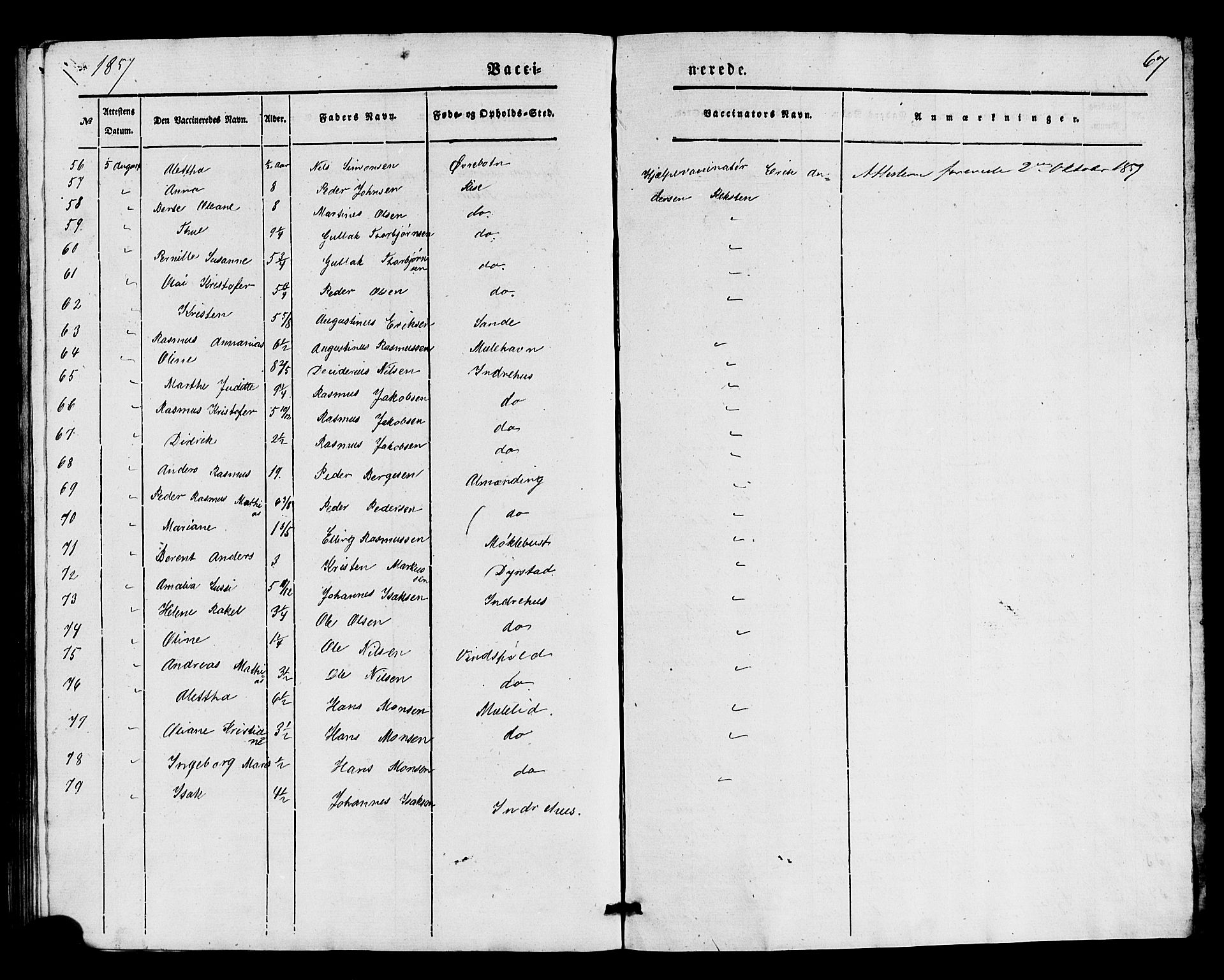 Kinn sokneprestembete, SAB/A-80801/H/Haa/Haaa/L0016: Parish register (official) no. A 16, 1841-1858, p. 67