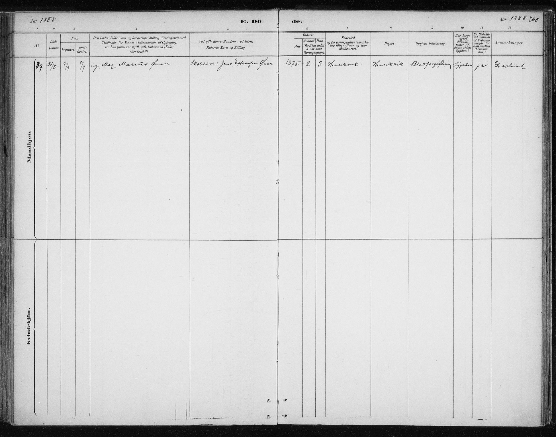 Tromsøysund sokneprestkontor, AV/SATØ-S-1304/G/Ga/L0004kirke: Parish register (official) no. 4, 1880-1888, p. 260