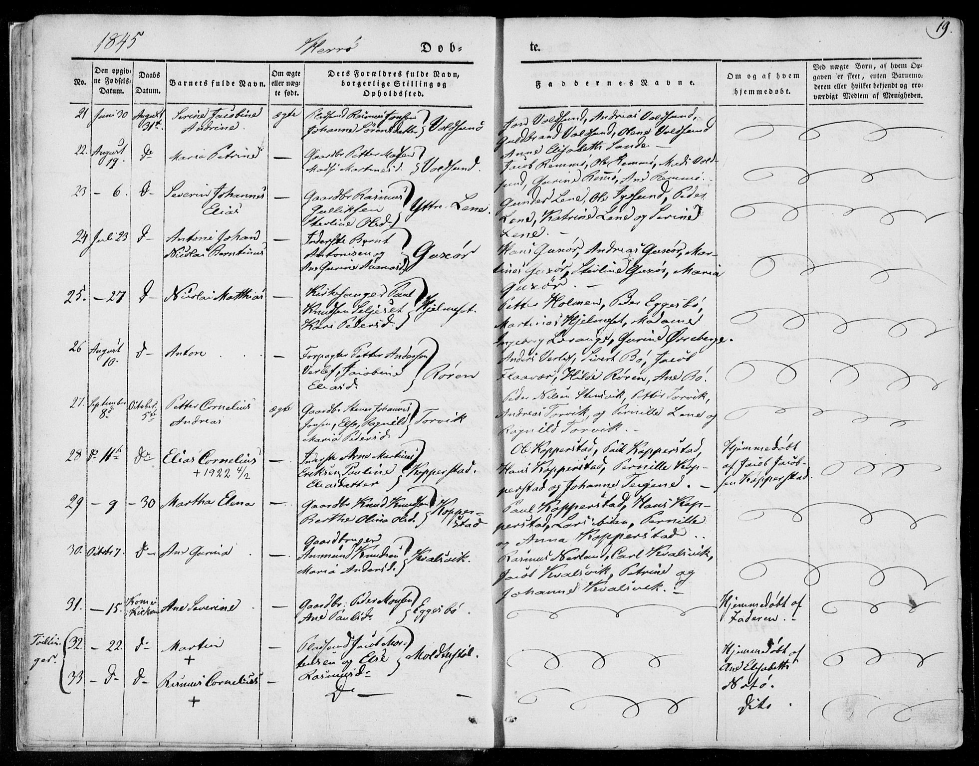 Ministerialprotokoller, klokkerbøker og fødselsregistre - Møre og Romsdal, AV/SAT-A-1454/507/L0070: Parish register (official) no. 507A05, 1842-1873, p. 19