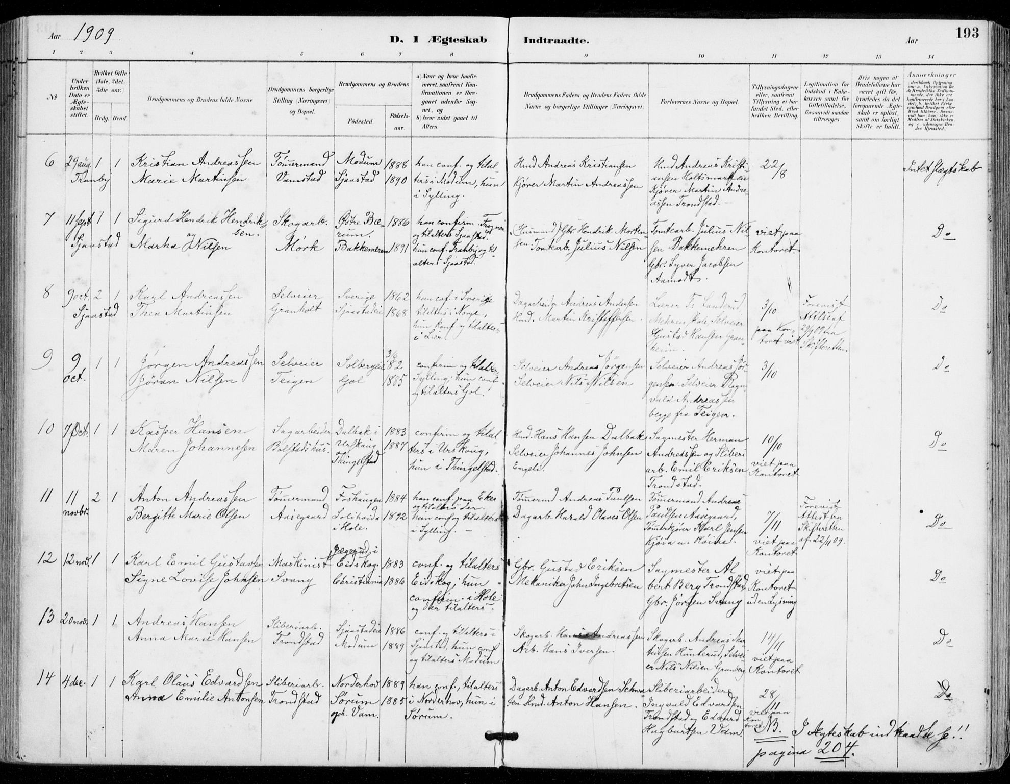 Sylling kirkebøker, SAKO/A-247/F/Fa/L0001: Parish register (official) no. 1, 1883-1910, p. 193