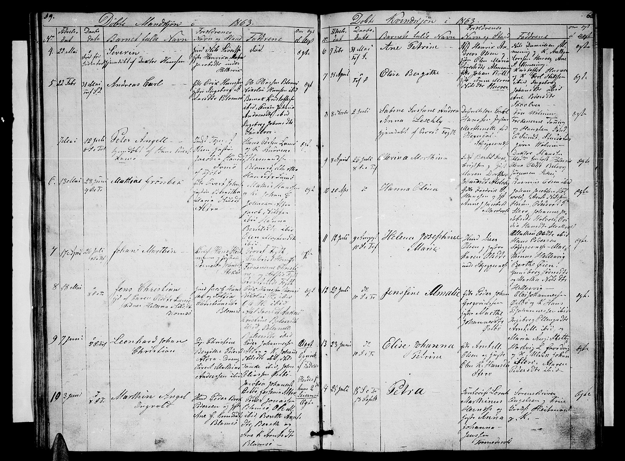 Ministerialprotokoller, klokkerbøker og fødselsregistre - Nordland, AV/SAT-A-1459/830/L0460: Parish register (copy) no. 830C02, 1843-1865, p. 59-60