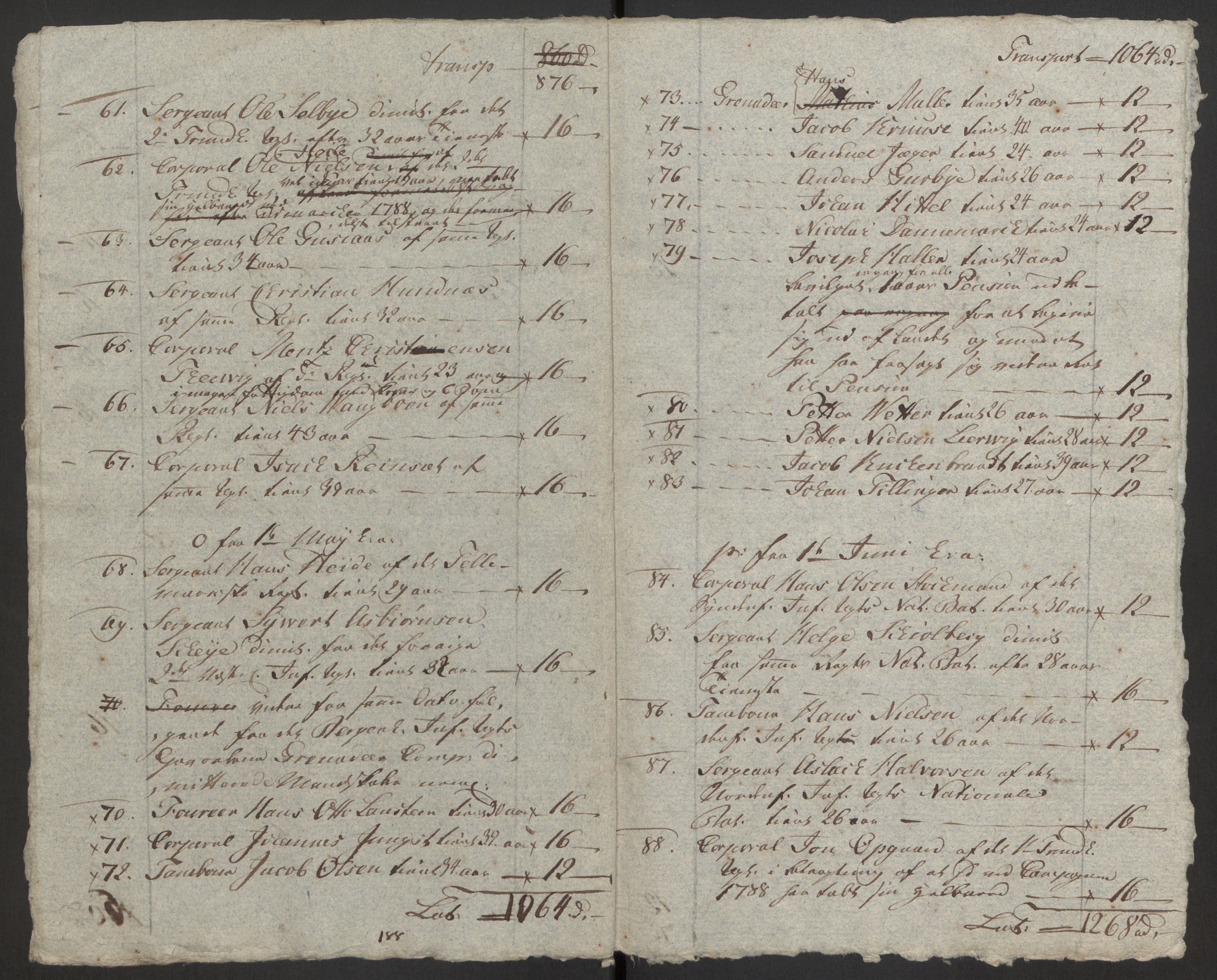 Forsvaret, Den norske kvesthuskasse/krigshospitalkasse, AV/RA-RAFA-1887/F/Fa/L0008: Konsepter, 1790-1793, p. 703