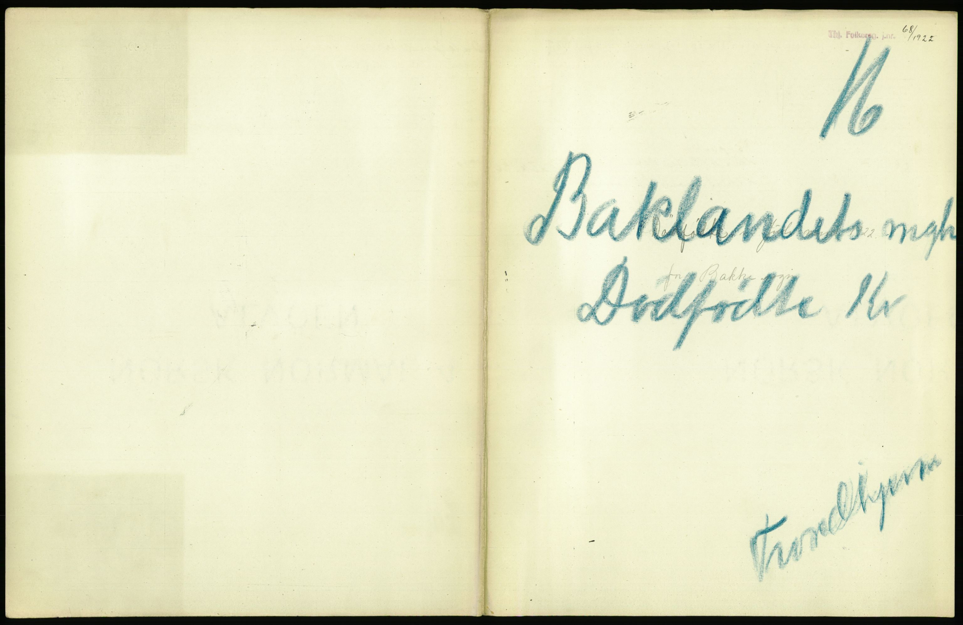 Statistisk sentralbyrå, Sosiodemografiske emner, Befolkning, AV/RA-S-2228/D/Df/Dfc/Dfcb/L0040: Trondheim: Gifte, døde, dødfødte., 1922, p. 491