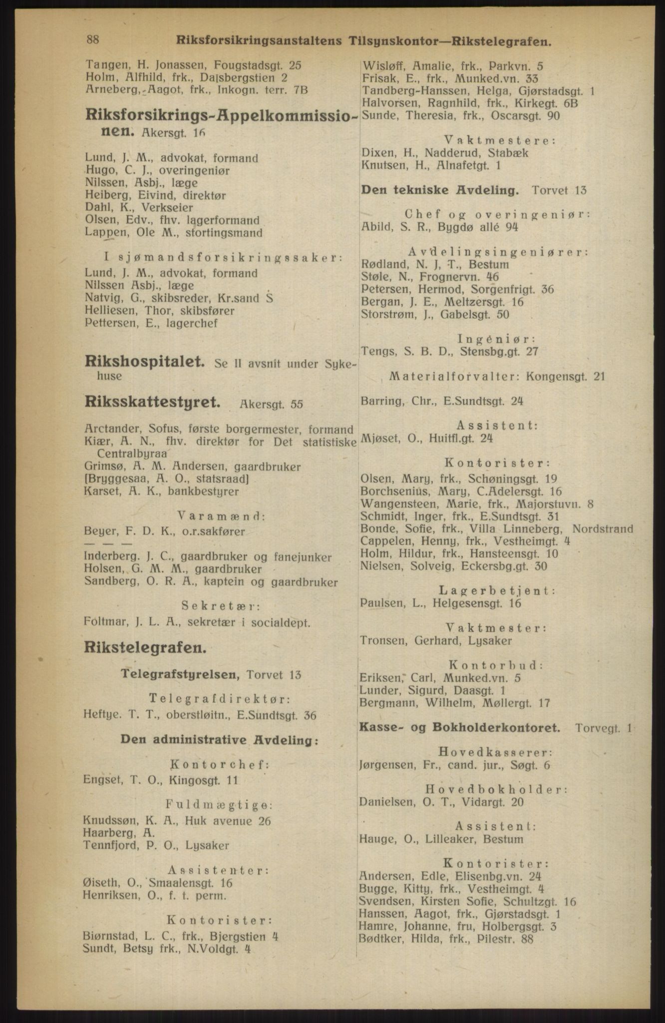 Kristiania/Oslo adressebok, PUBL/-, 1914, p. 88