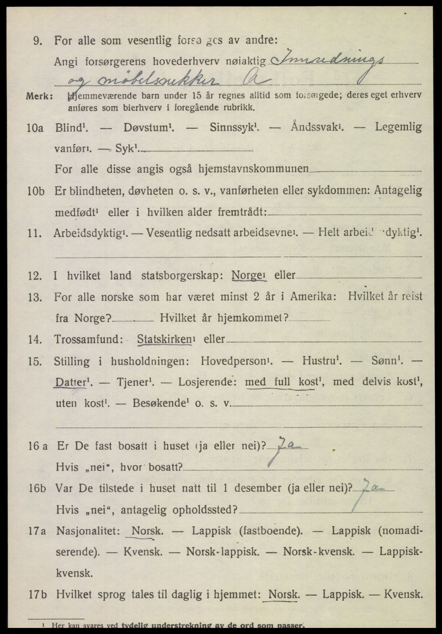 SAT, 1920 census for Mosvik, 1920, p. 569