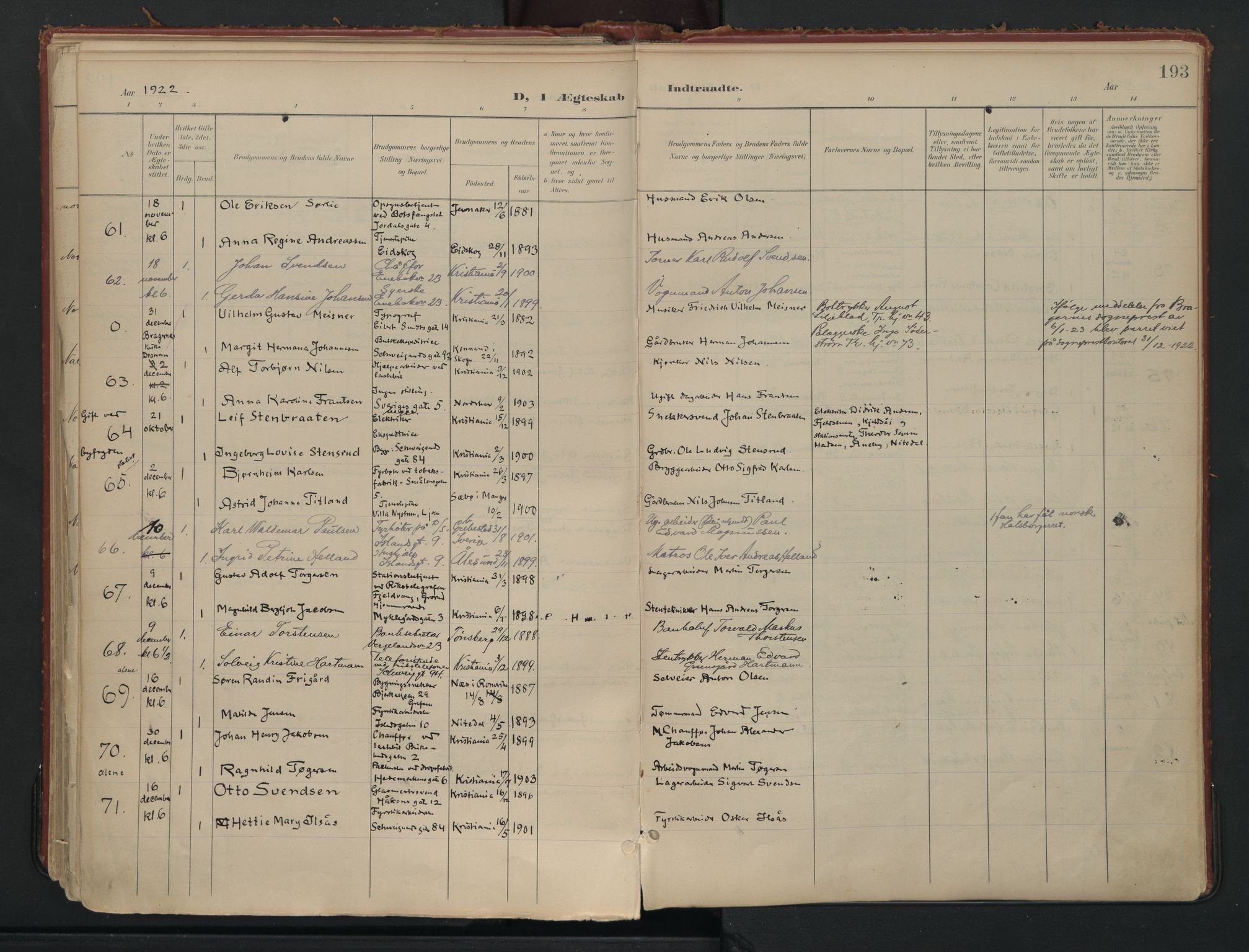 Vålerengen prestekontor Kirkebøker, AV/SAO-A-10878/F/Fa/L0002: Parish register (official) no. 2, 1899-1924, p. 193