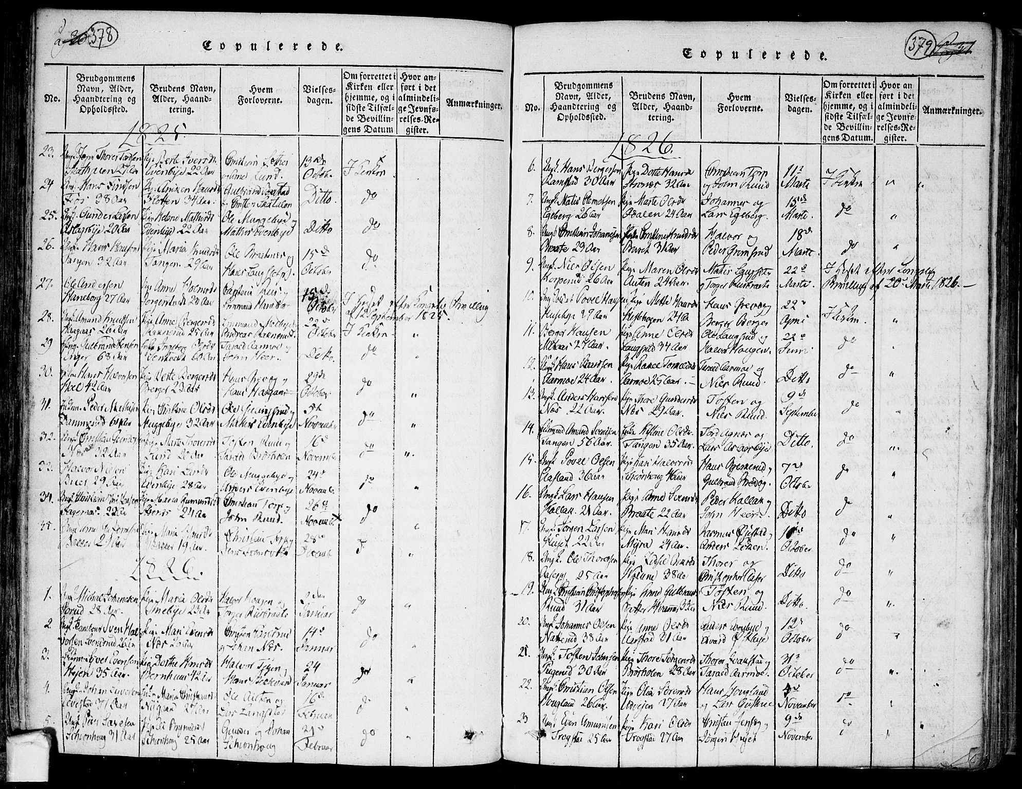 Trøgstad prestekontor Kirkebøker, SAO/A-10925/F/Fa/L0006: Parish register (official) no. I 6, 1815-1844, p. 378-379