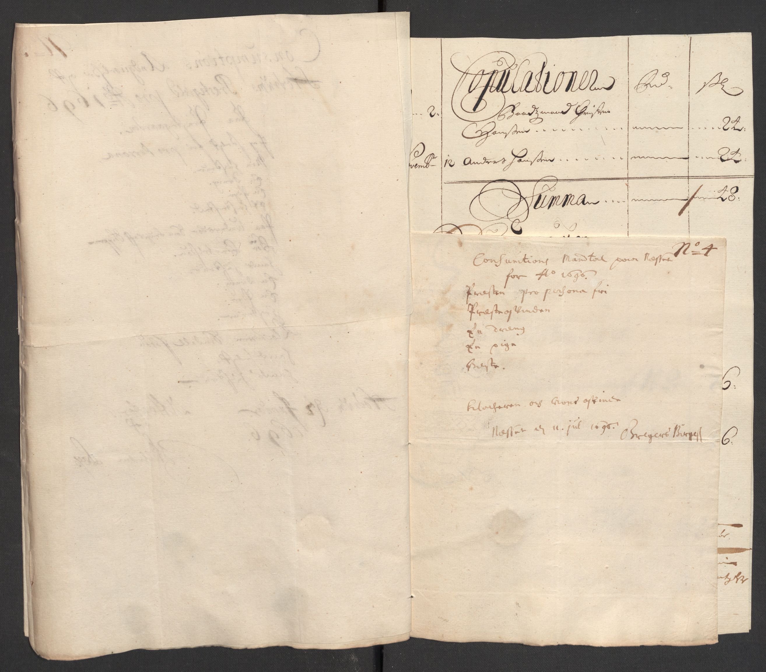 Rentekammeret inntil 1814, Reviderte regnskaper, Fogderegnskap, AV/RA-EA-4092/R33/L1975: Fogderegnskap Larvik grevskap, 1696-1697, p. 95