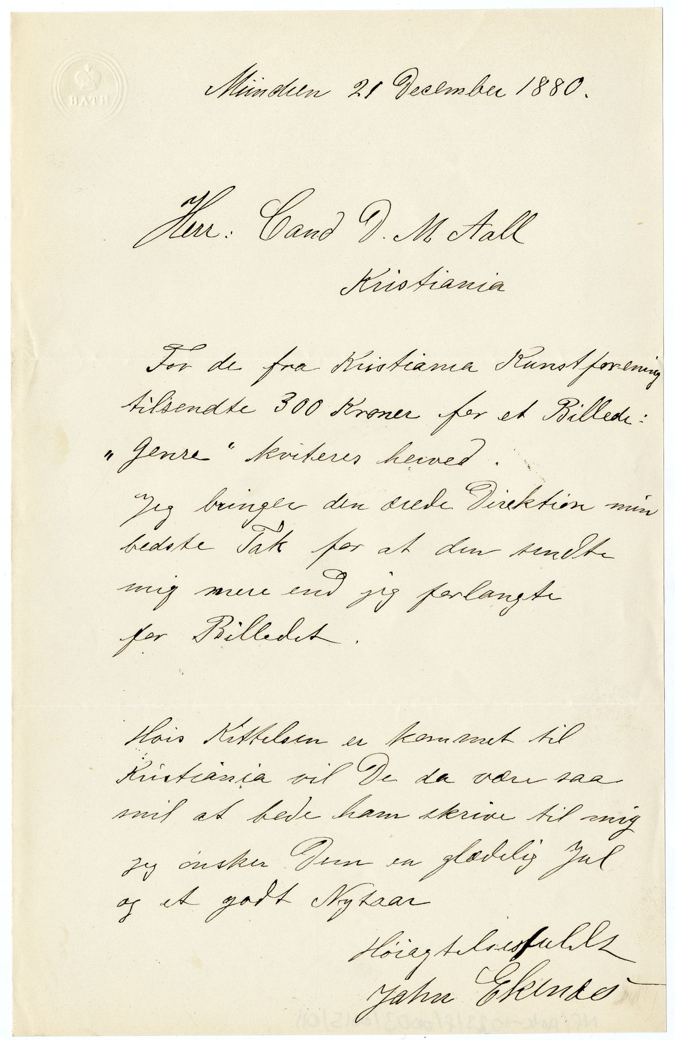Diderik Maria Aalls brevsamling, NF/Ark-1023/F/L0003: D.M. Aalls brevsamling. D - G, 1797-1889, p. 153