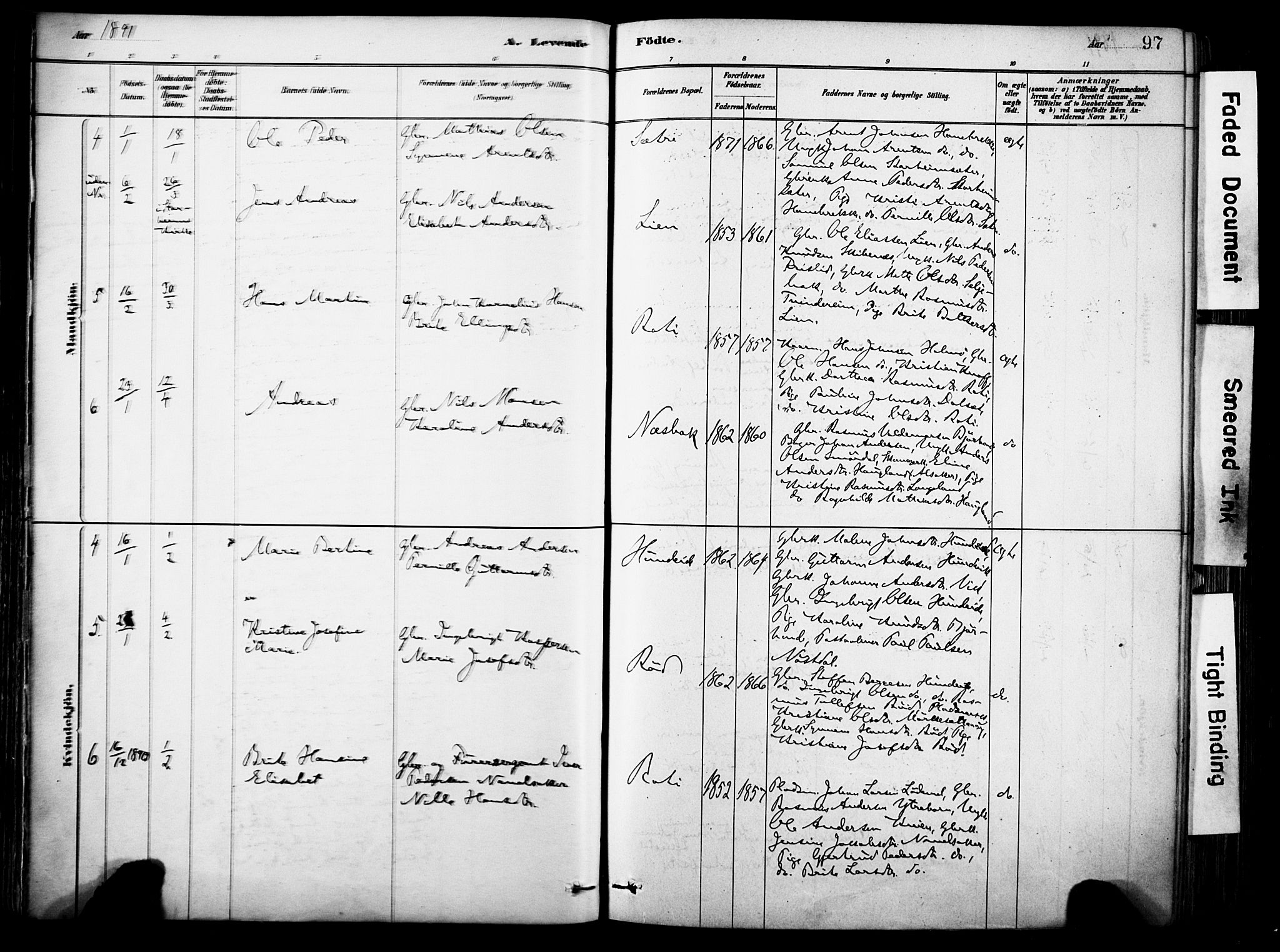 Eid sokneprestembete, AV/SAB-A-82301/H/Haa/Haab/L0001: Parish register (official) no. B 1, 1879-1906, p. 97