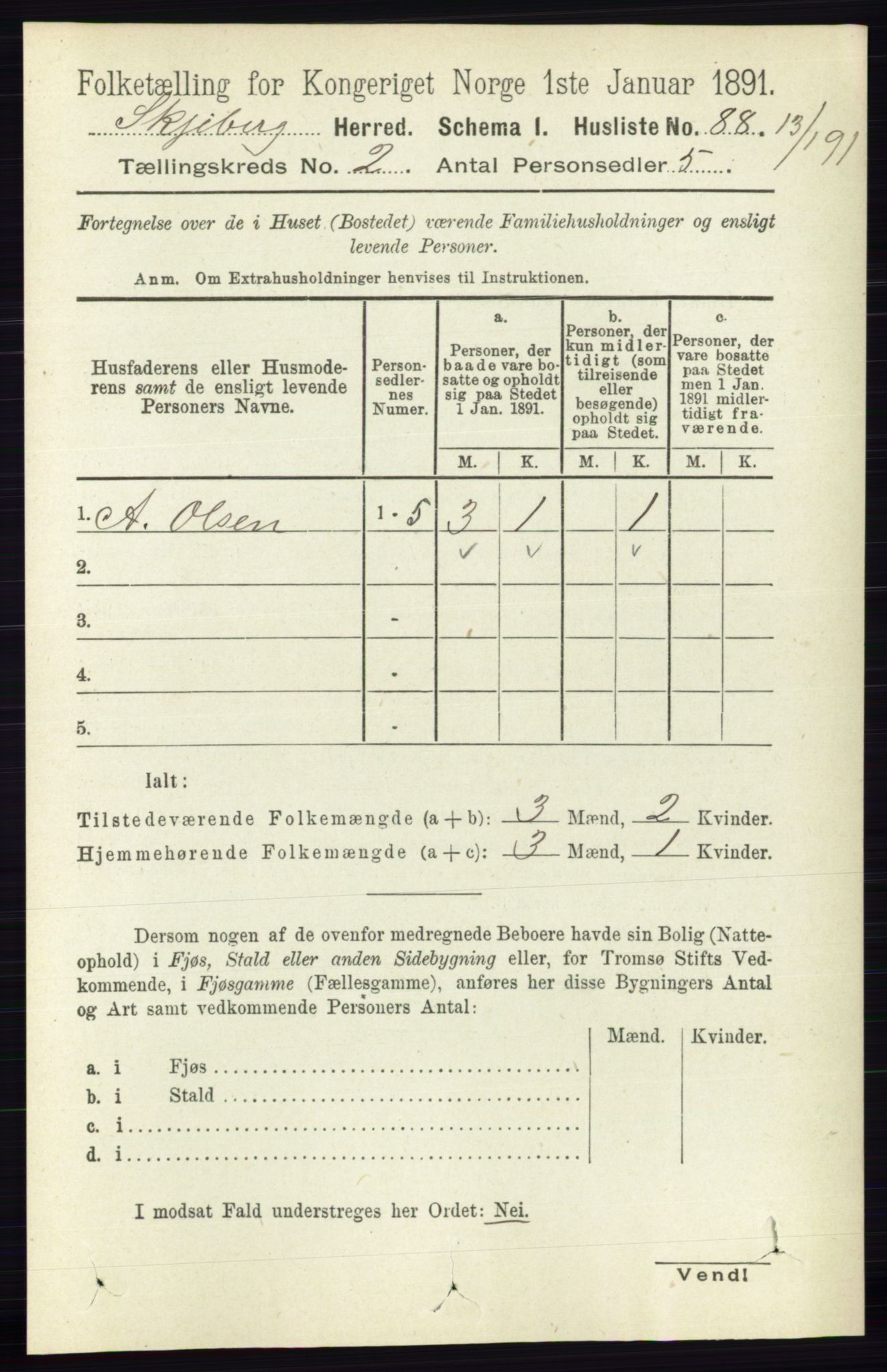 RA, 1891 census for 0115 Skjeberg, 1891, p. 898