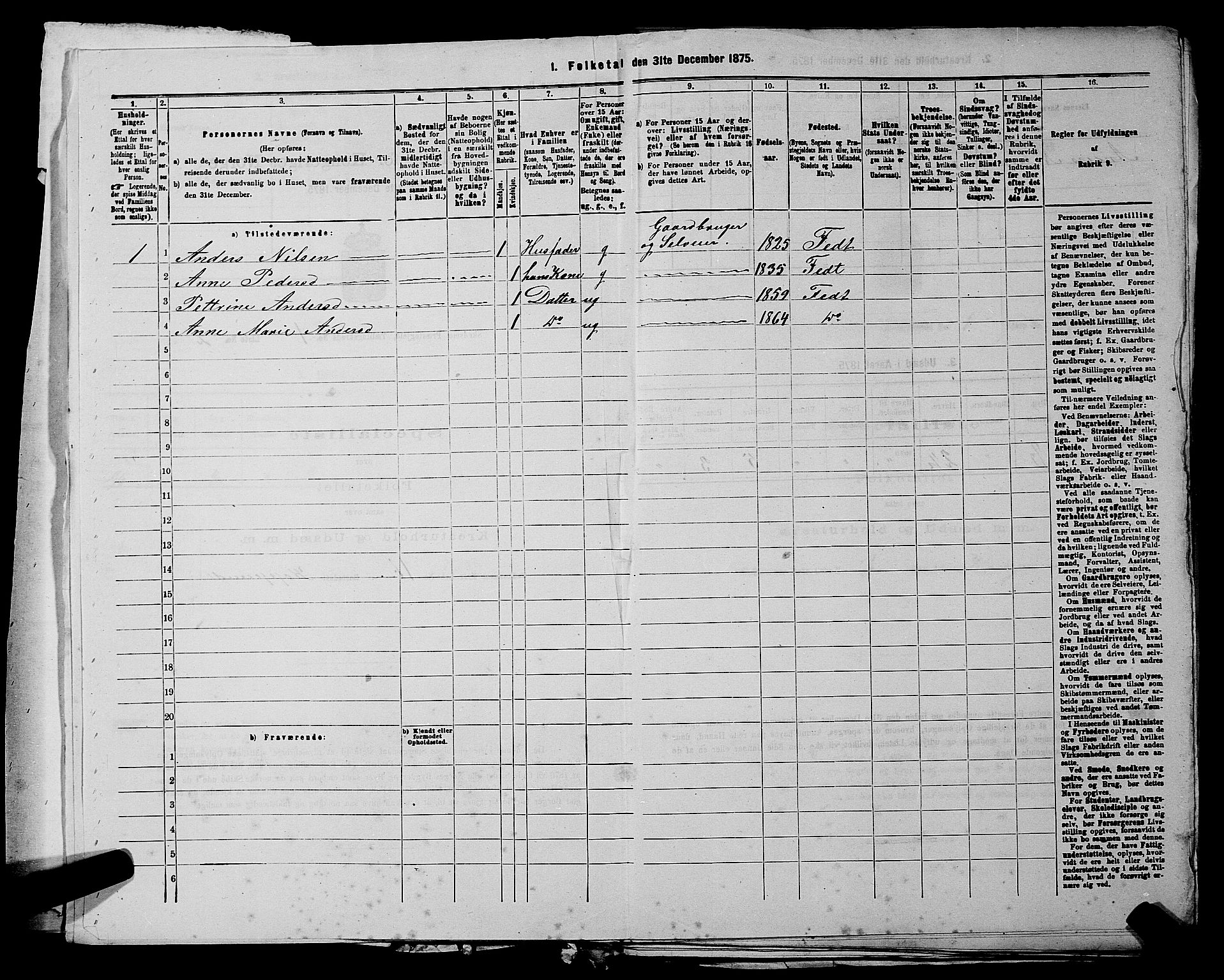 RA, 1875 census for 0231P Skedsmo, 1875, p. 45