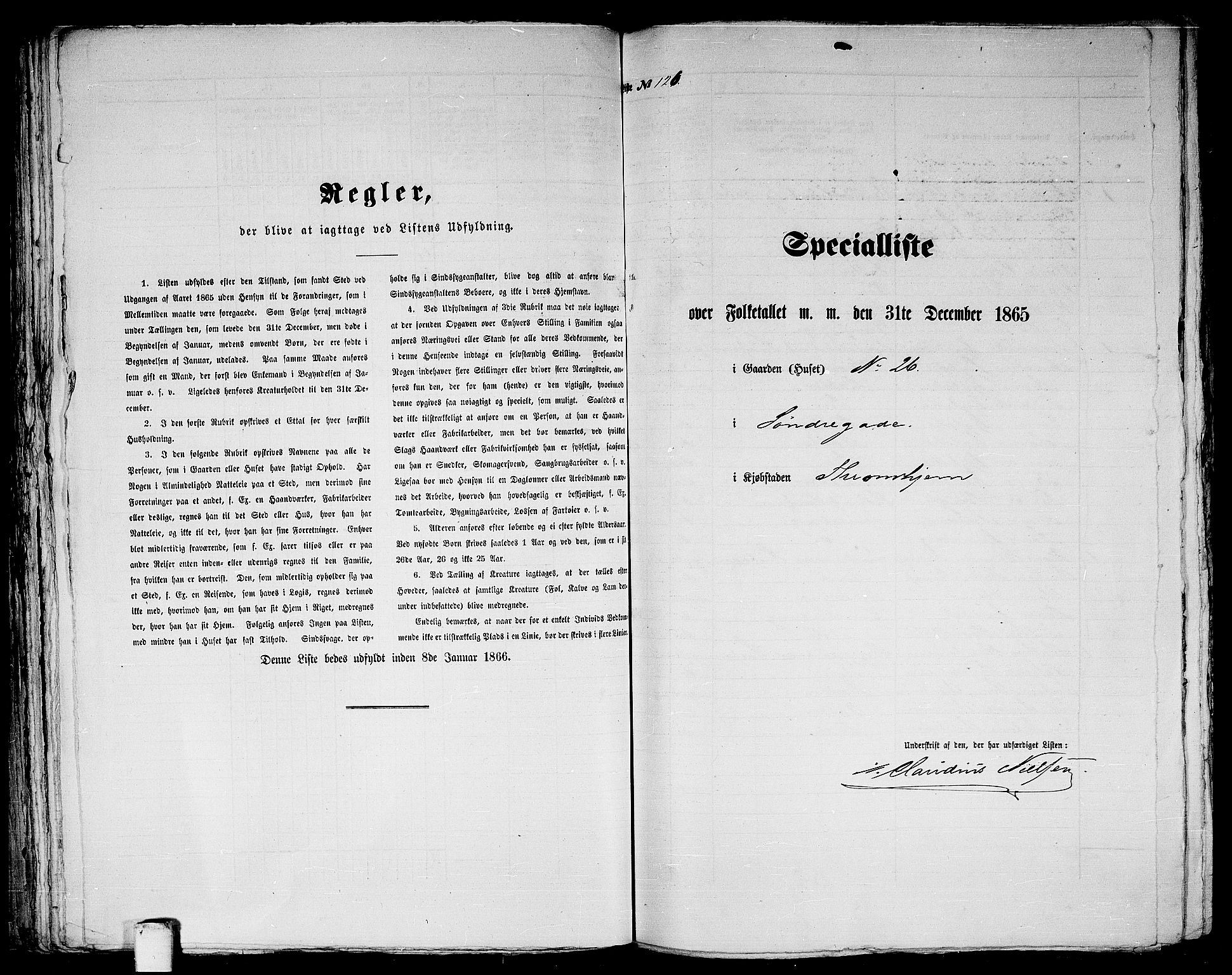 RA, 1865 census for Trondheim, 1865, p. 288